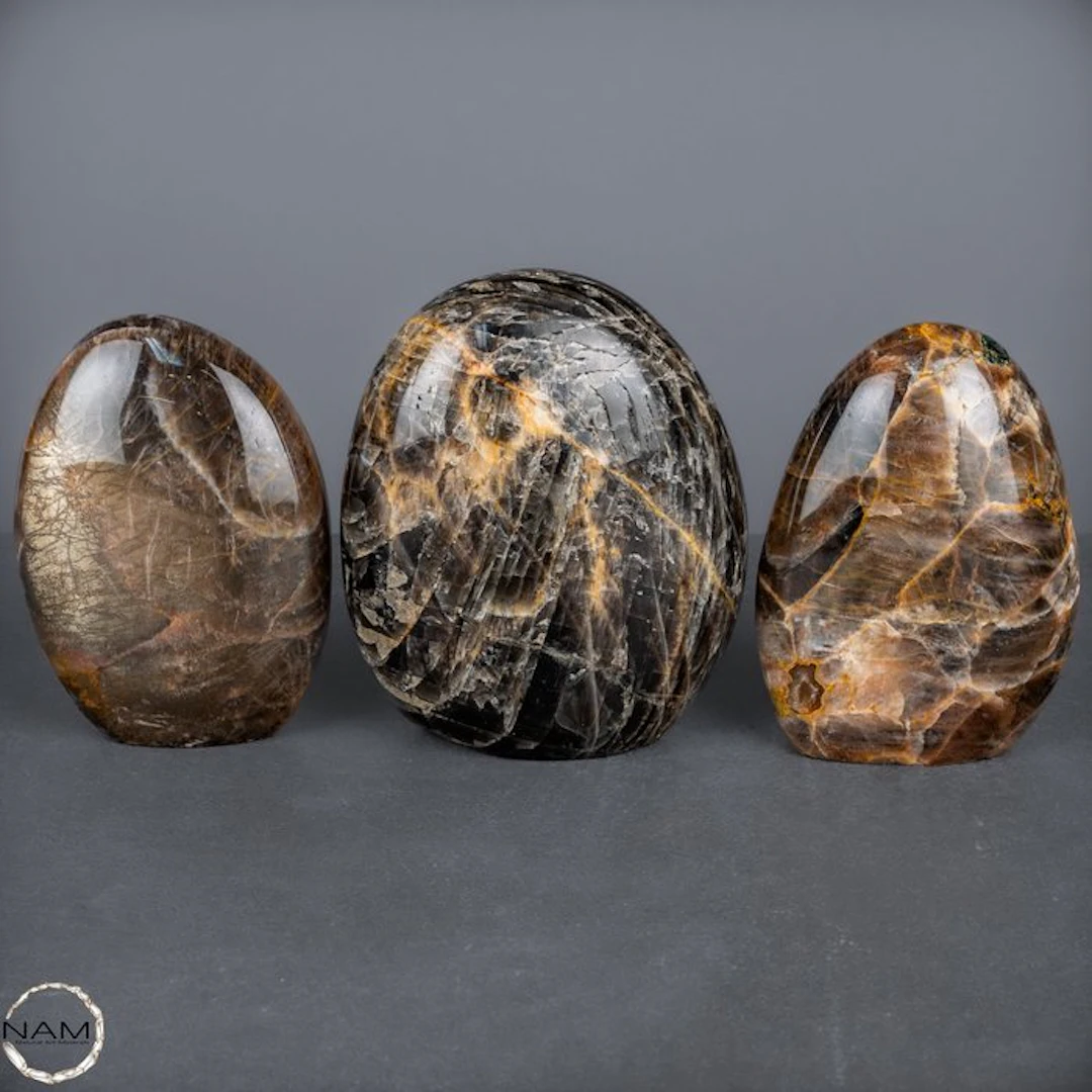 Noble Moonstone Freeform Set – Three hand-polished...