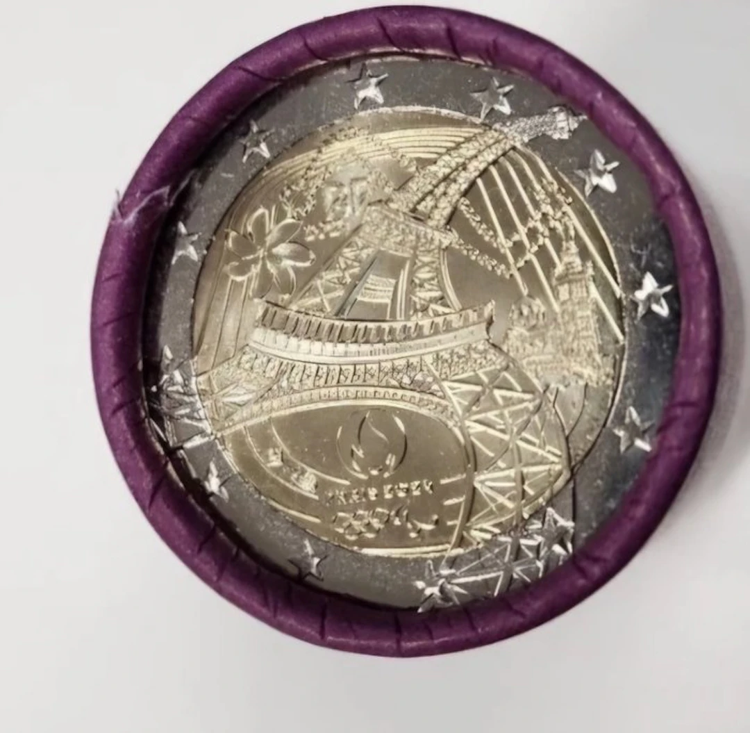 France. 2 Euro 2024 "La Tour Eiffel Danse" (25 coins) in Roll (No