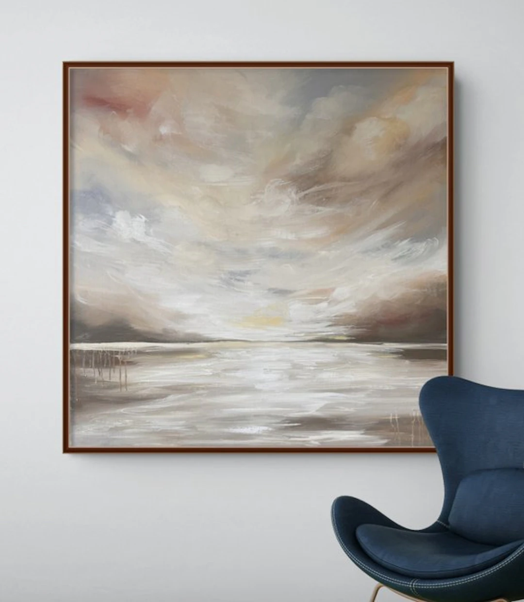 Irina Morisch - Calm reflections Nr.13 - square seascape on linen-