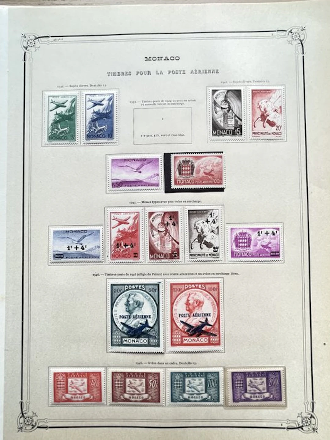 Monaco - Poste Aérienne, superbe collection de timbres
