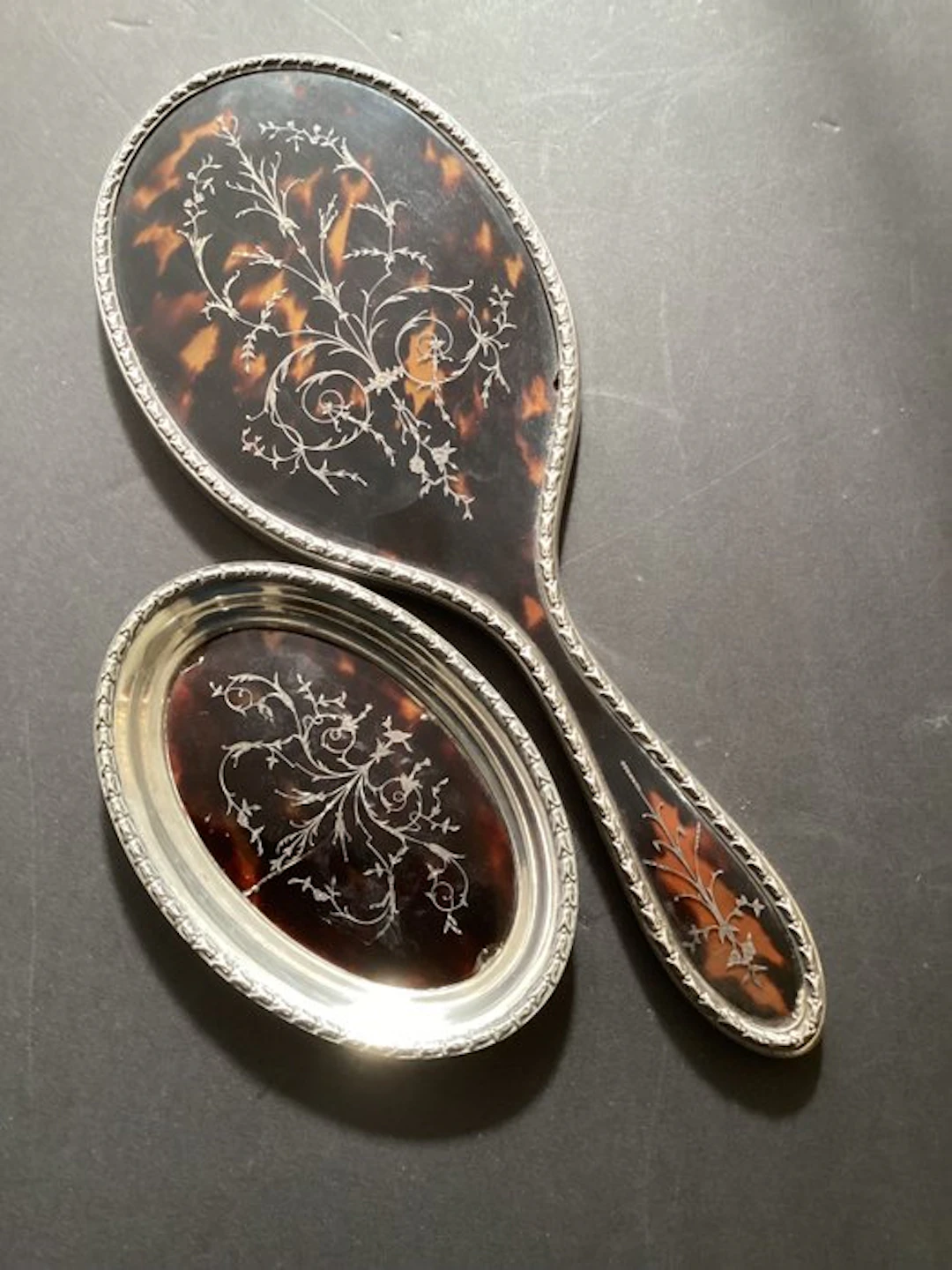 Hand mirror (2) - .925 silver - antique sterling silver