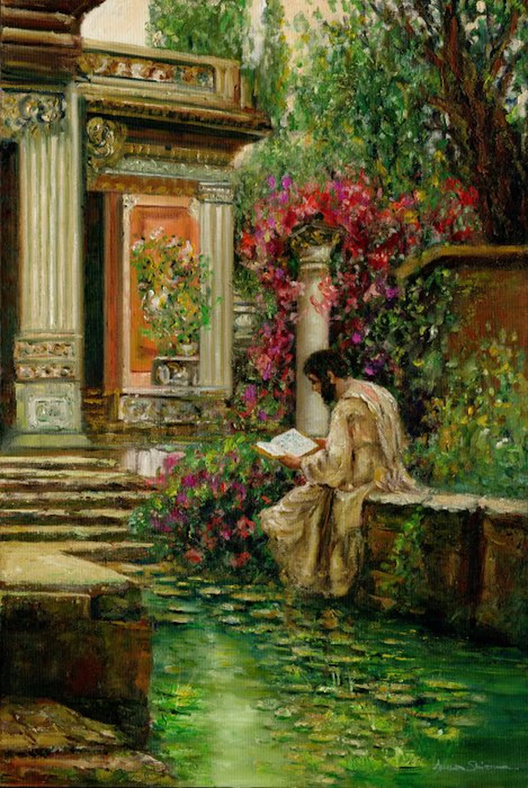 Anna Shiroma (XX) - Lectura en el jardín