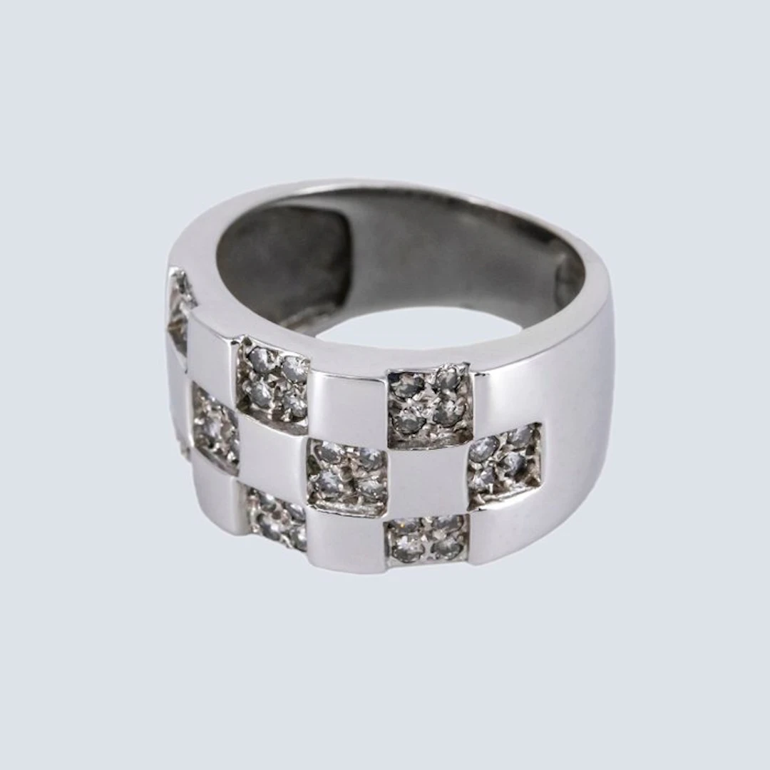 Ring - 18 kt. White gold - 0.45ct. tw. Diamond (Natural)