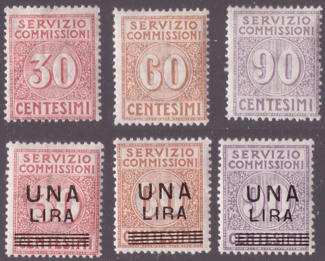 Italy Kingdom 1913/1925 - the two series of the Commission Service - Sassone S