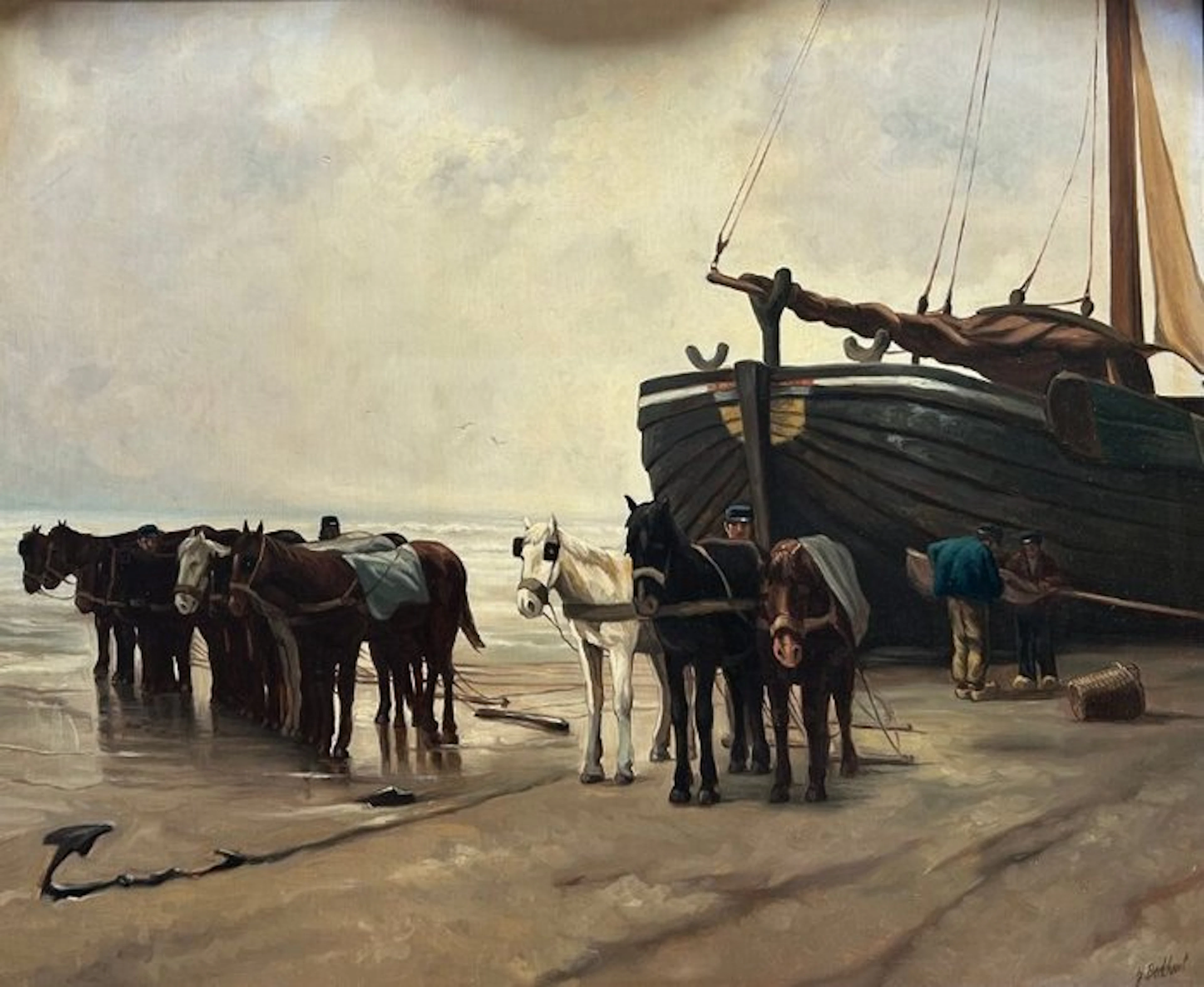 J Beekhout (1937) - Vissers terug van de vangst