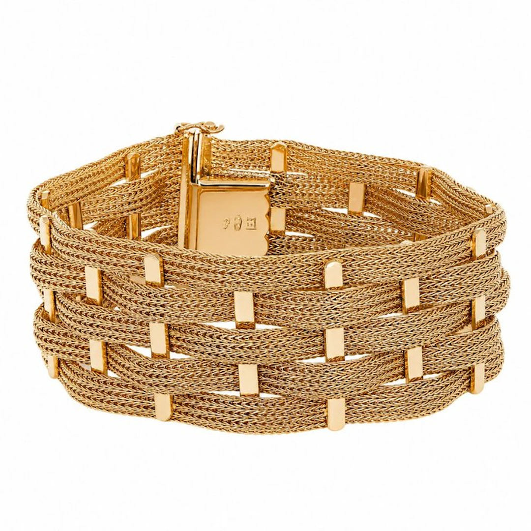 Bracelet - 18 kt. Yellow gold - Made in Italy - Handmade