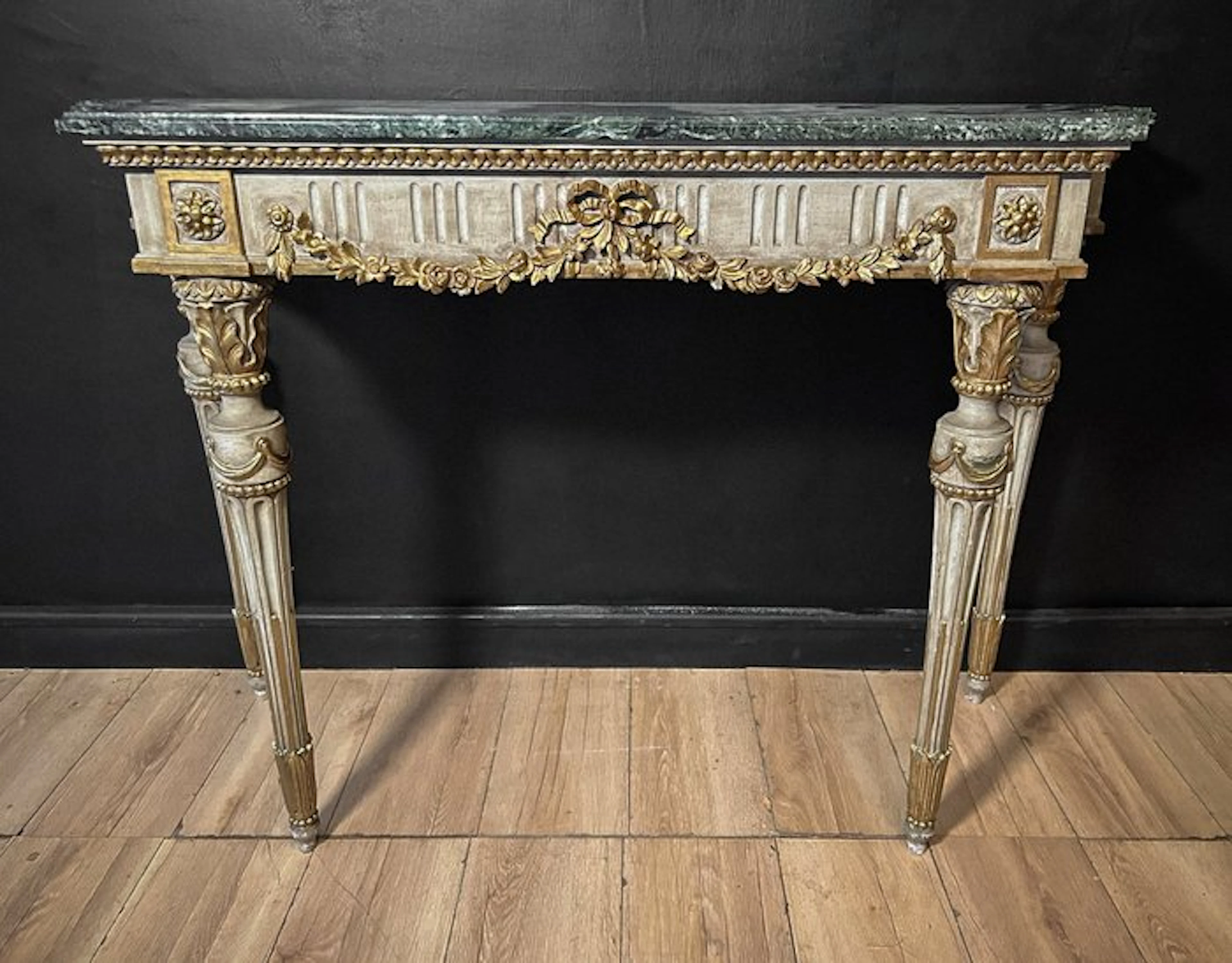 Console table - Wood, Marble - Louis XVI console