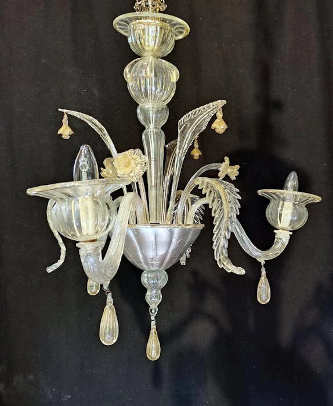 Chandelier - Murano glass with pure gold inclusions
