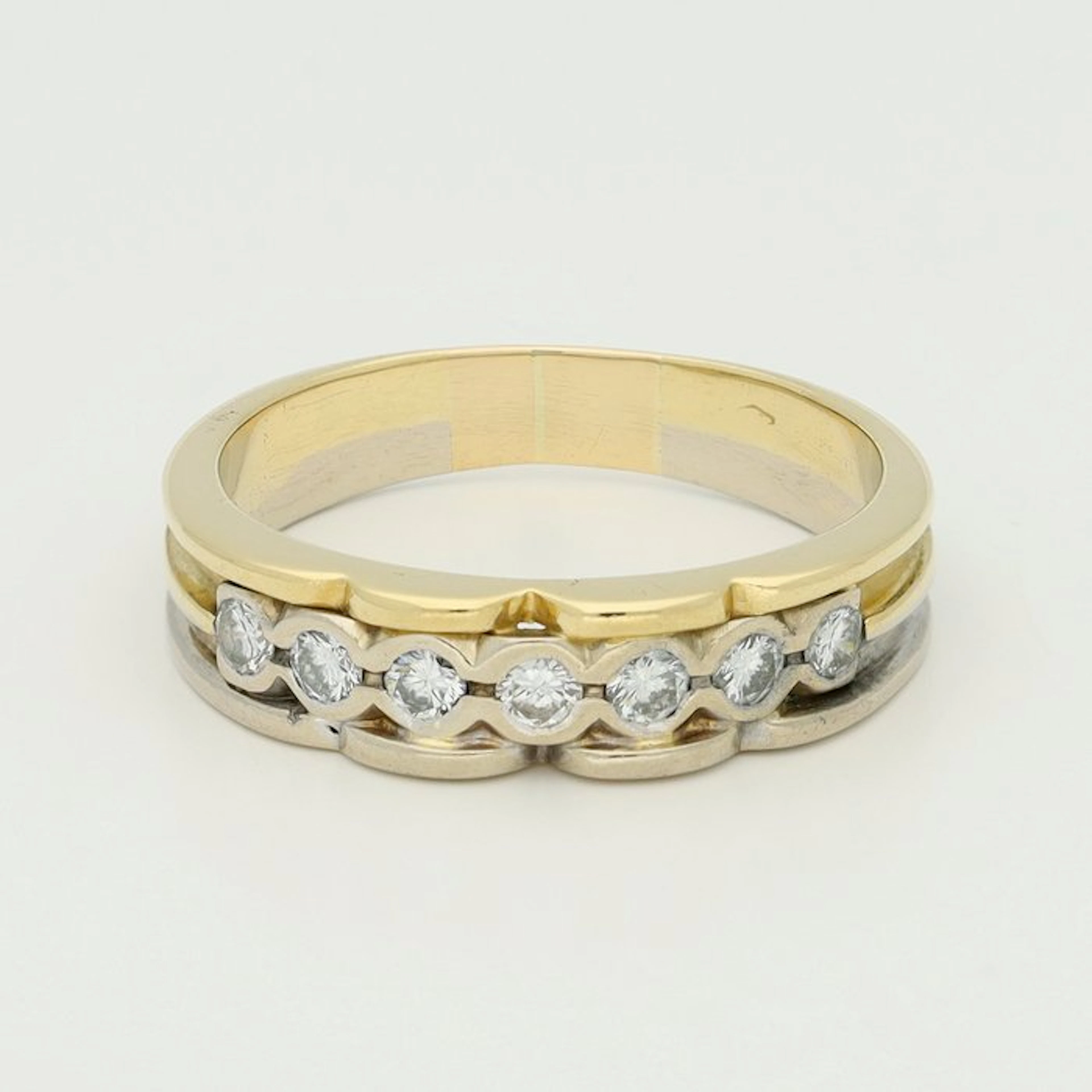 Ring - 18 kt. Yellow gold, White gold Diamond (Natural)