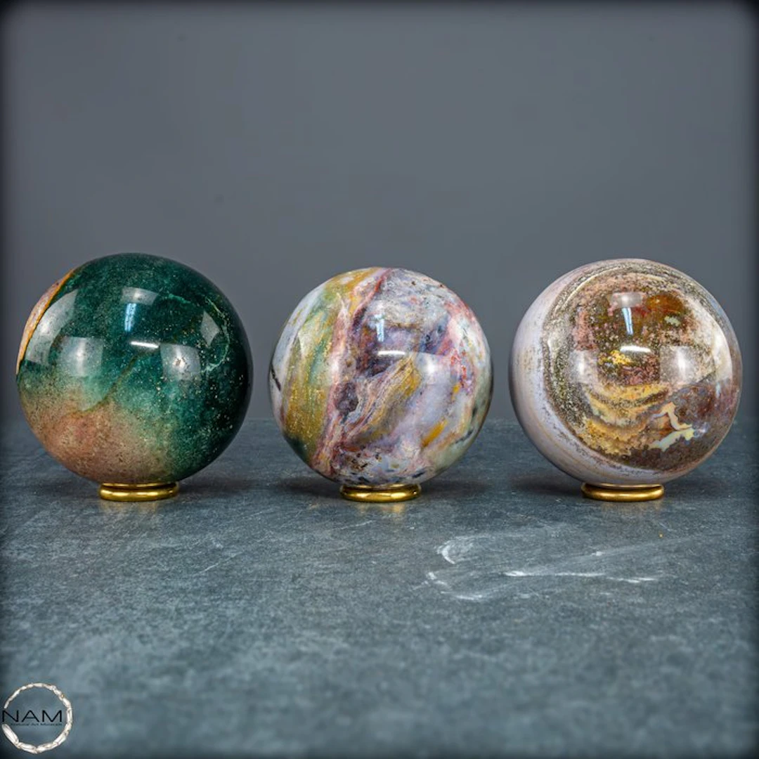 Oceanjaspis Sphere – Unique Natural Art with Fascinating...