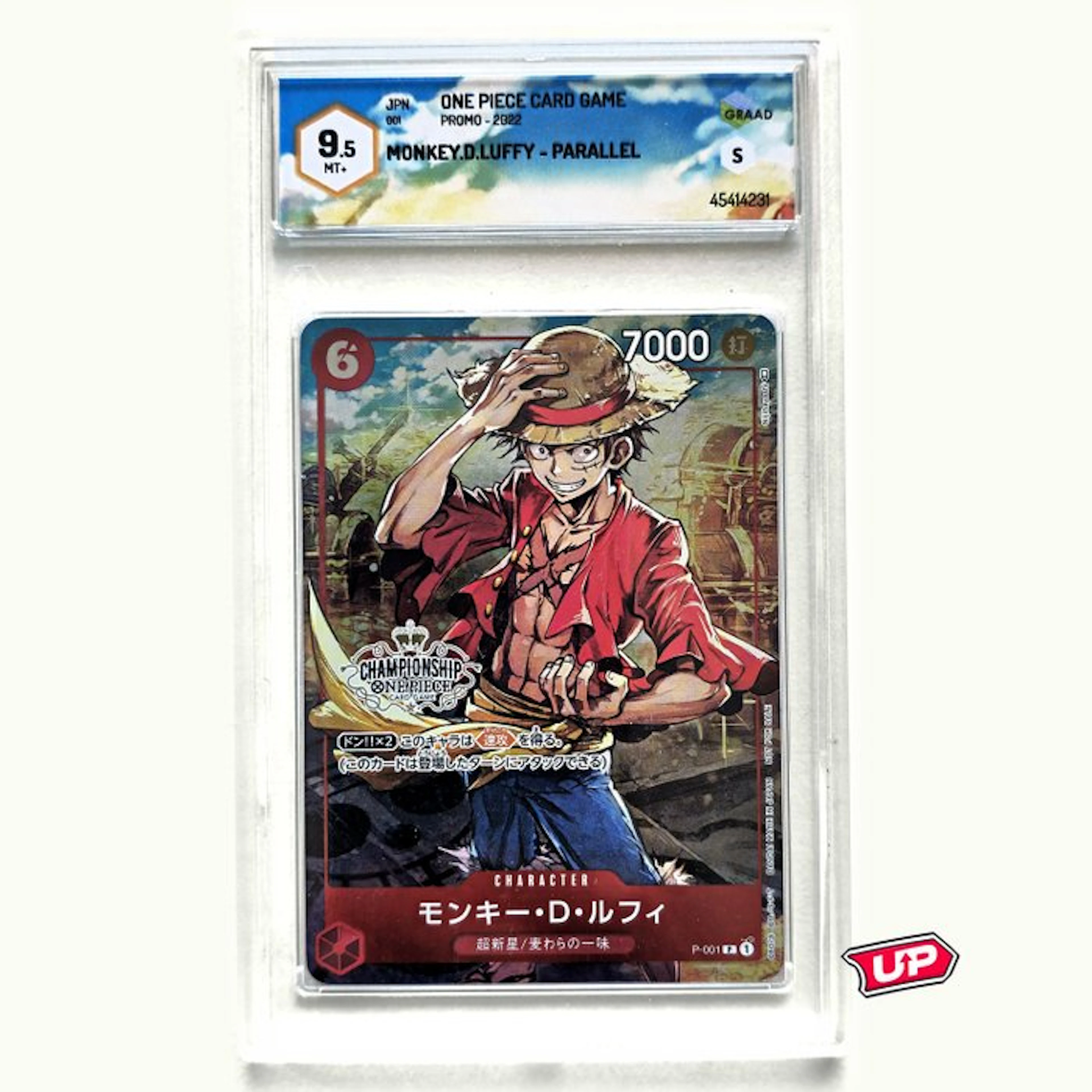 One Piece Graded card - One Piece - Monkey.D.Luffy (Promo Parallel) - Graad 9.5