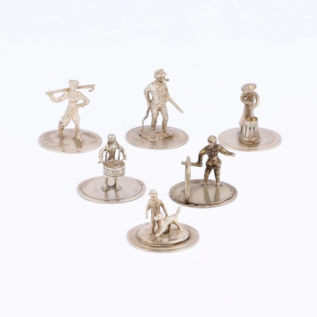 O.a. C.A. Stout - Figuren - Figurine (6) - .835 silver