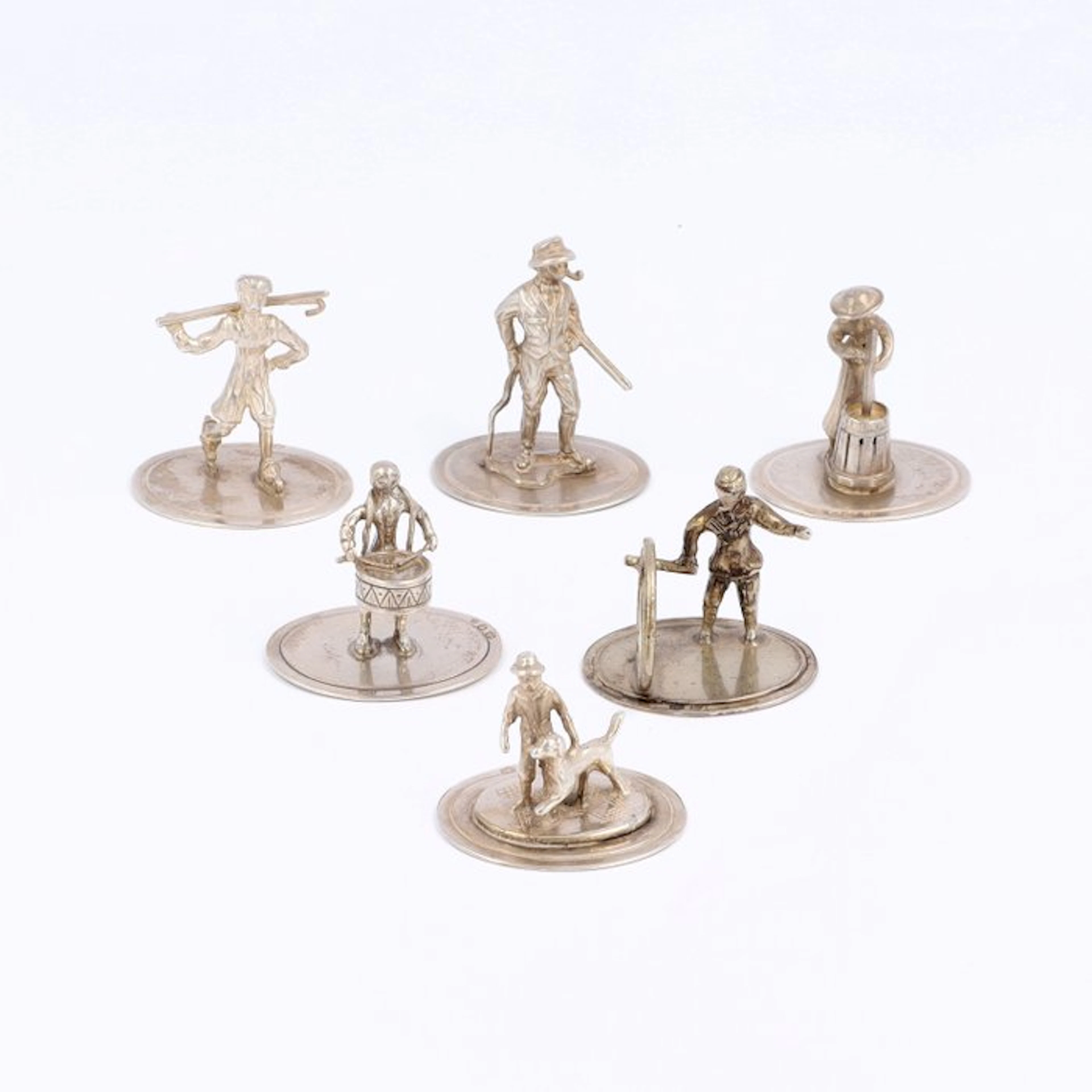 O.a. C.A. Stout - Figuren - Figurine (6) - .835 silver