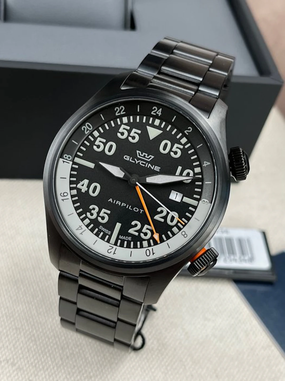 Glycine - Airpilot GMT Date Black/Orange - GL0434 - Men - 2020-2025