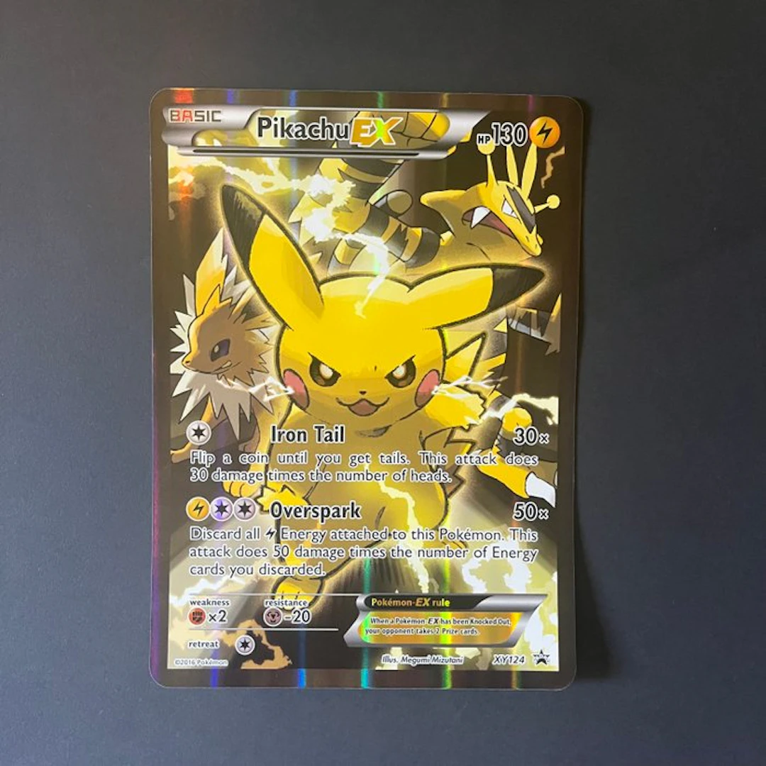 Pokémon Card - PIKACHU EX XY124 Full art, Promo card, Foil - XY - Generations