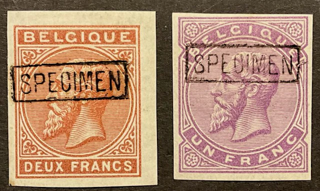 Belgium 1869/1883 - Leopold II – Trial proofs NOT...