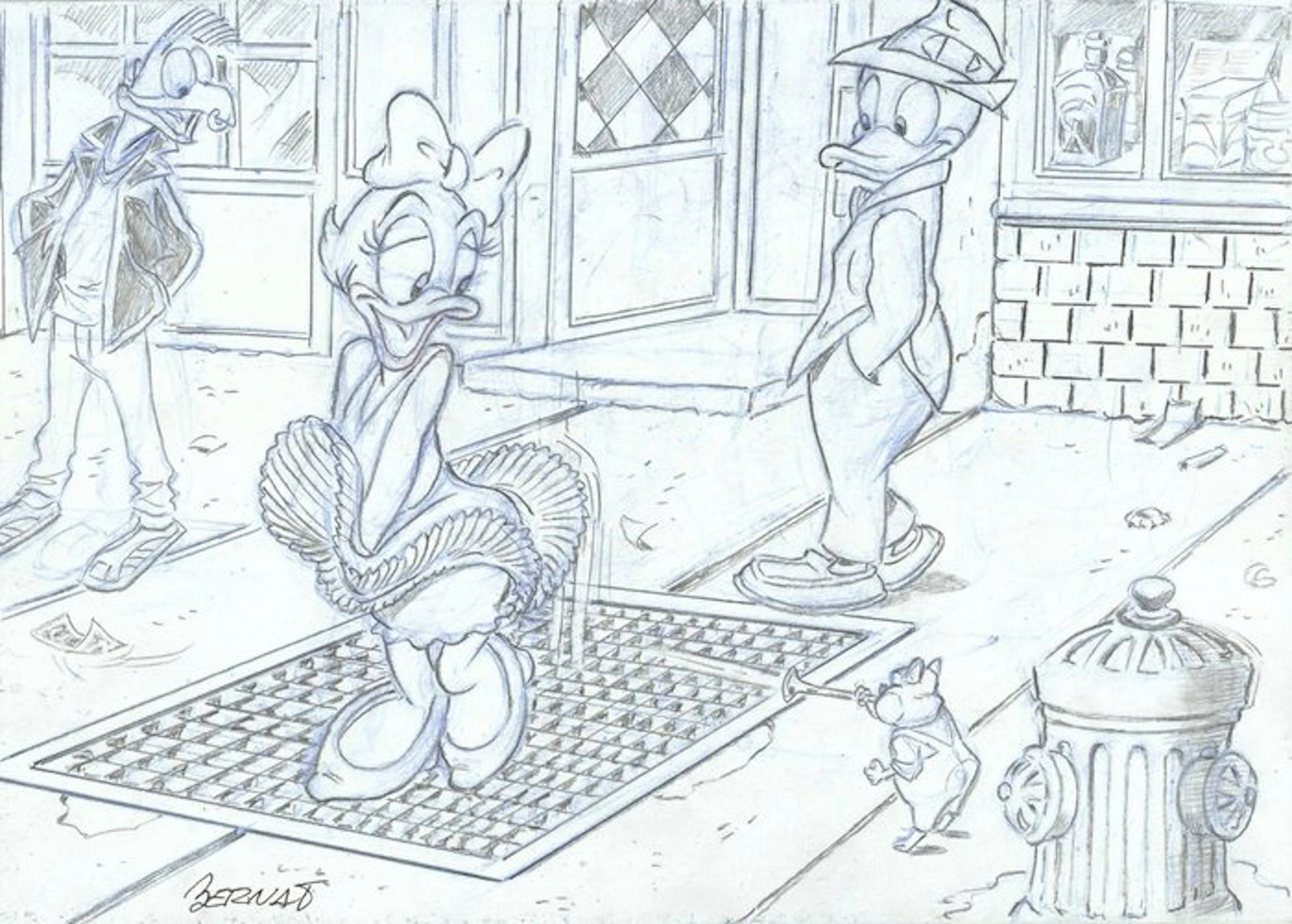 Bernat - 2 Original drawing - Donald and Daisy - The...