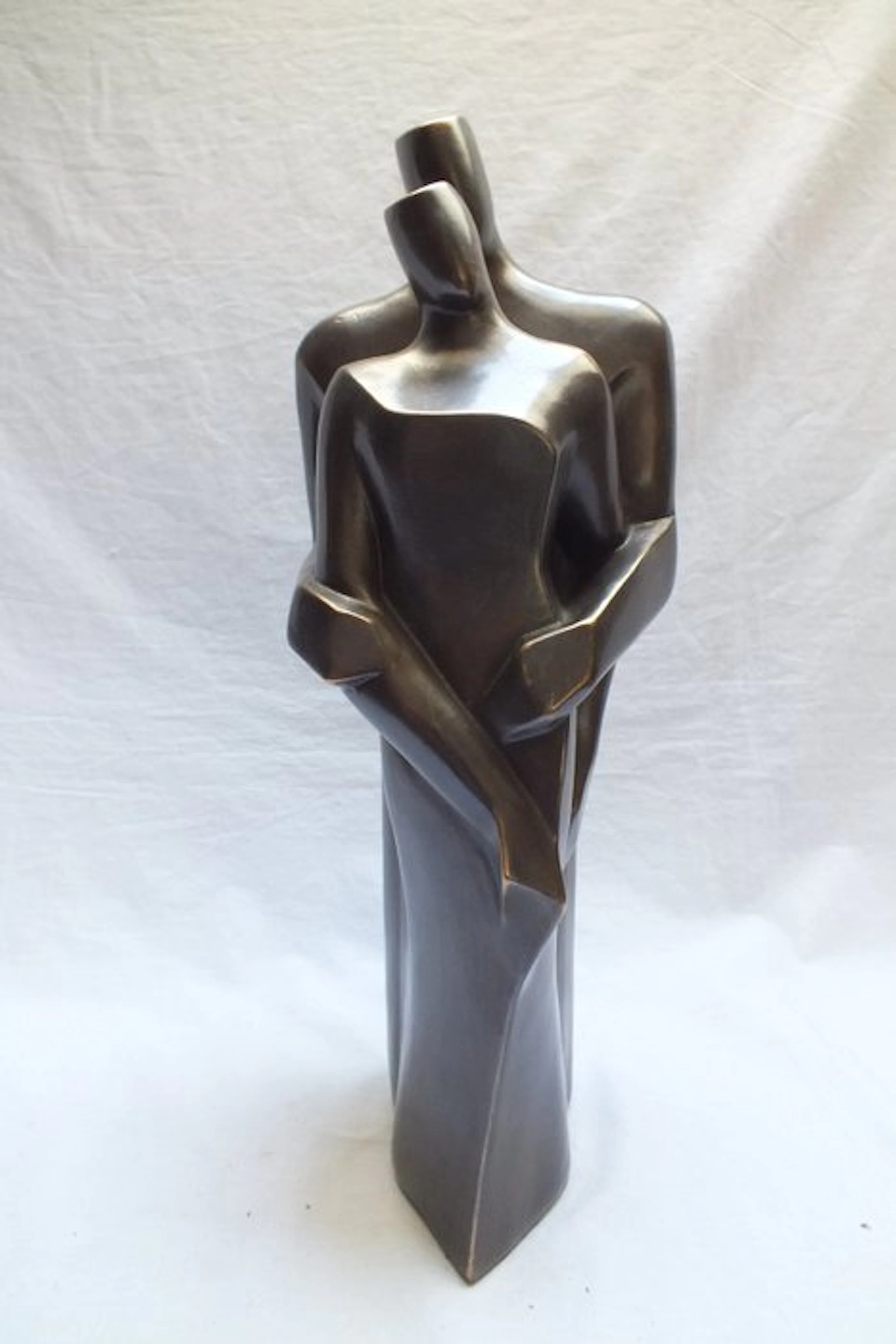 Sculpture, 2 tevreden mensen. - 33 cm - Bronze