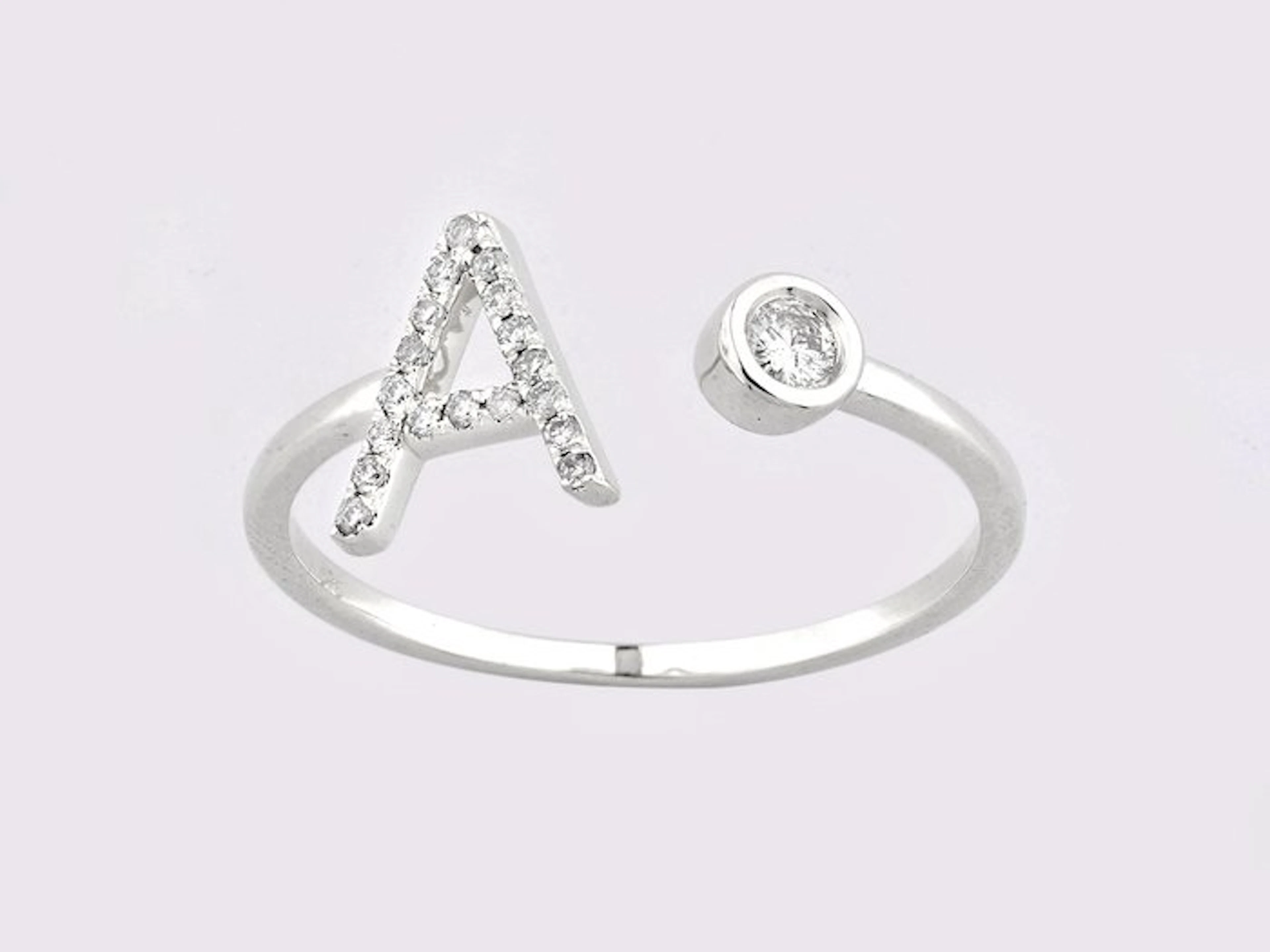 No reserve price - Ring - 14 kt. White gold - 0.12ct. tw. Diamond (Natural)