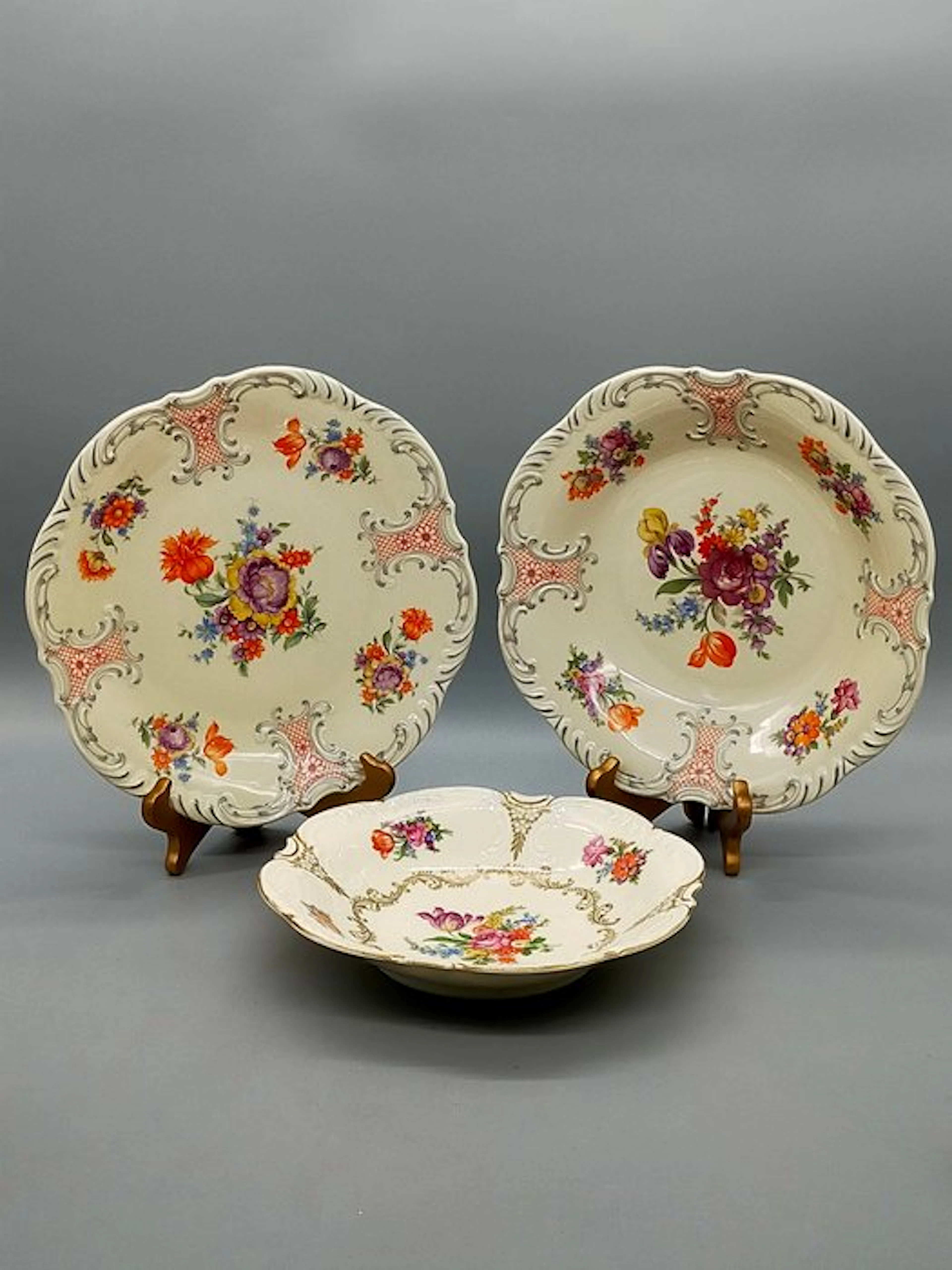 Dish - Elegante Schumann Bavaria Porzellan Schalen Set – Floral - Porcelain