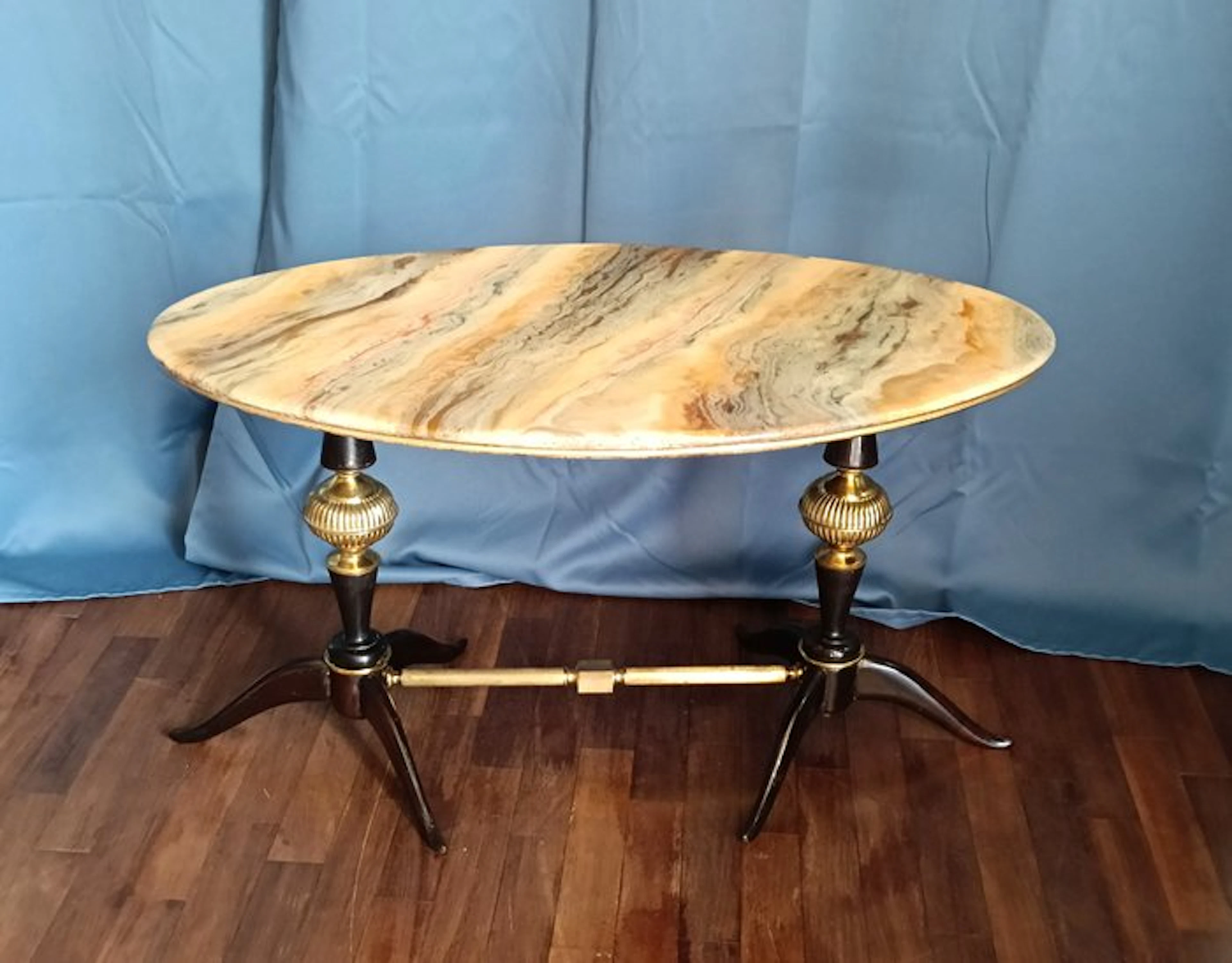 Coffee table - Brass, Resin, Mahogany