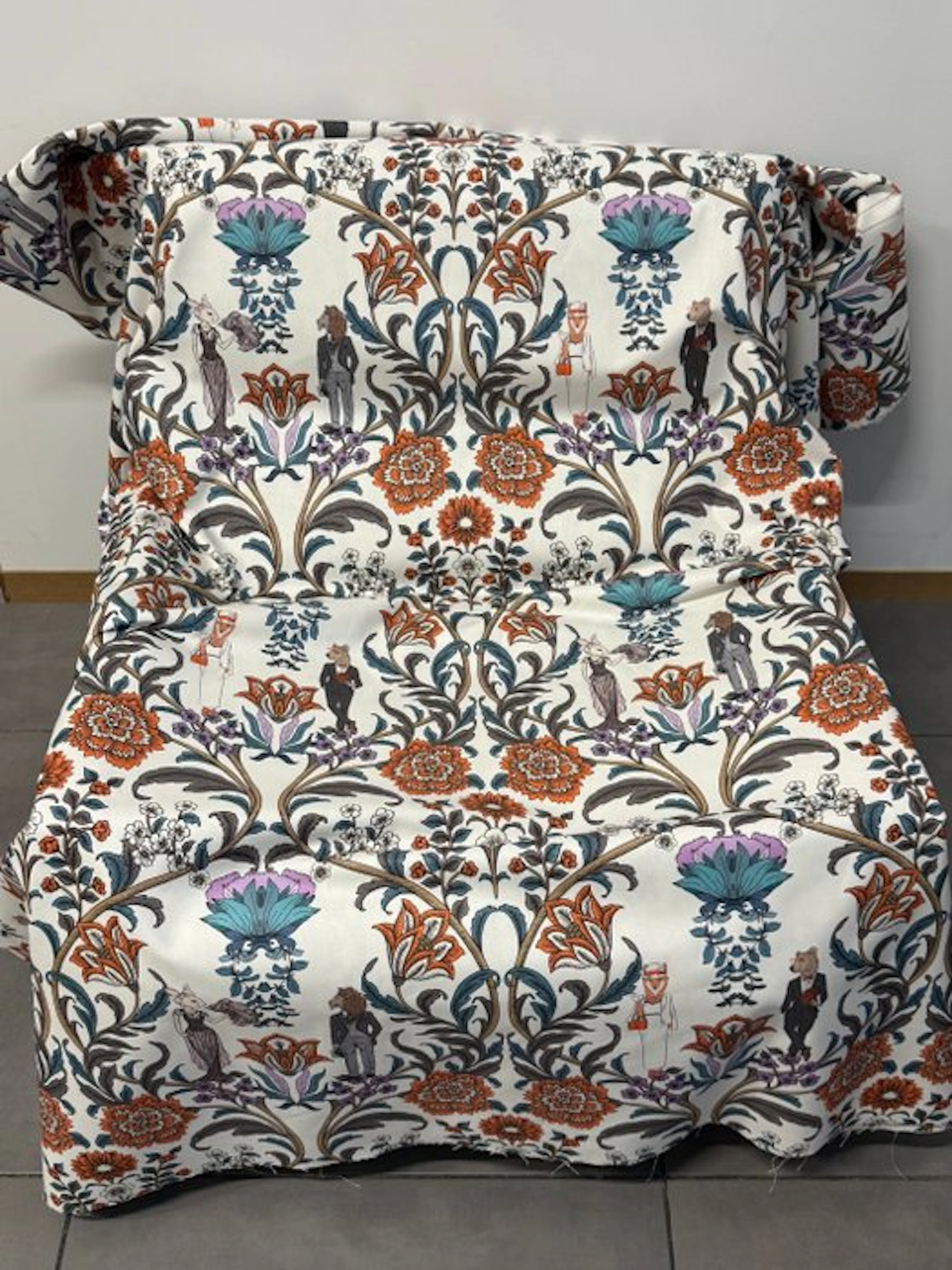 GCFabrics – Cotton Upholstery Fabric “Botanical Bestiary”...