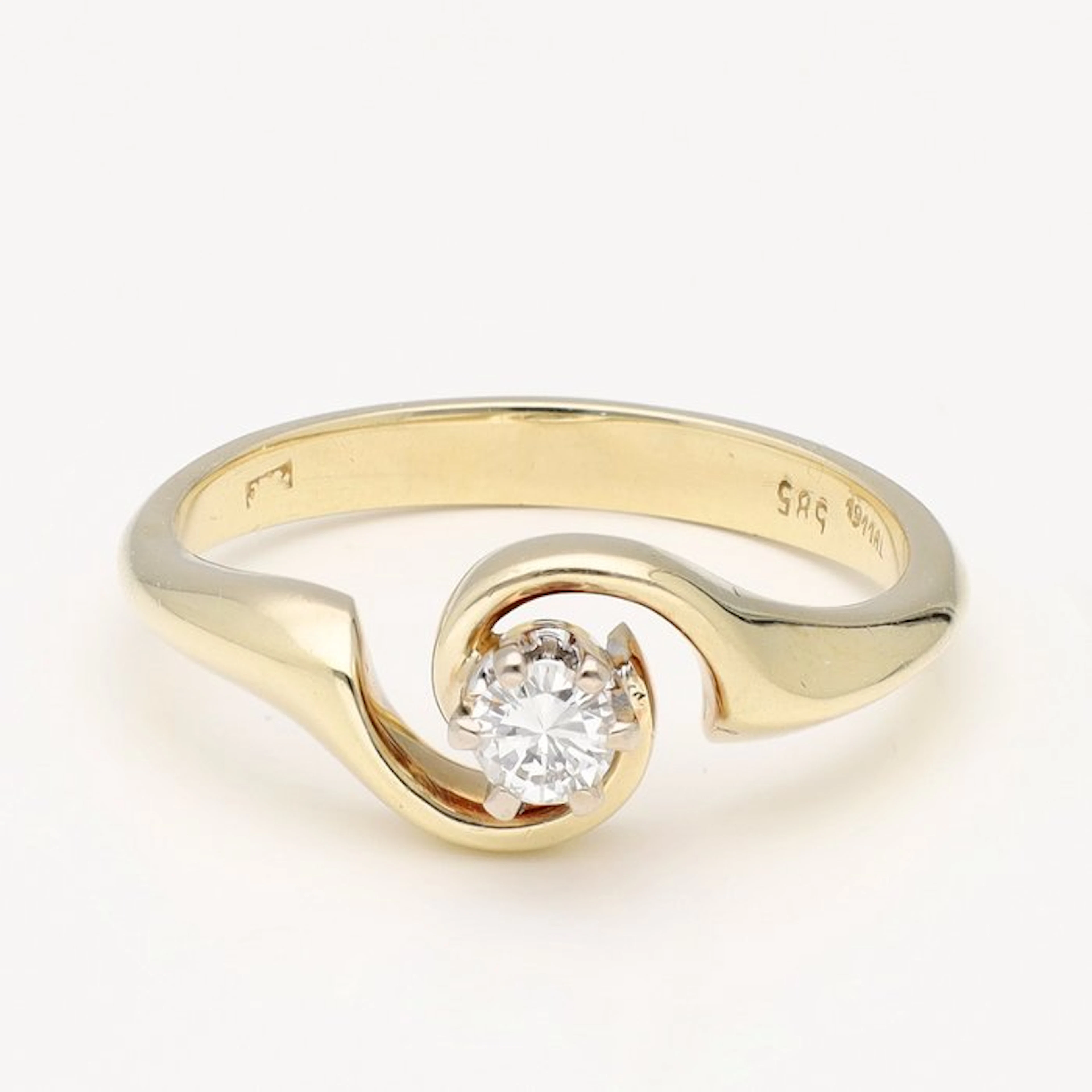 Ring - 14 kt. Yellow gold - 0.15ct. tw. Diamond (Natural)