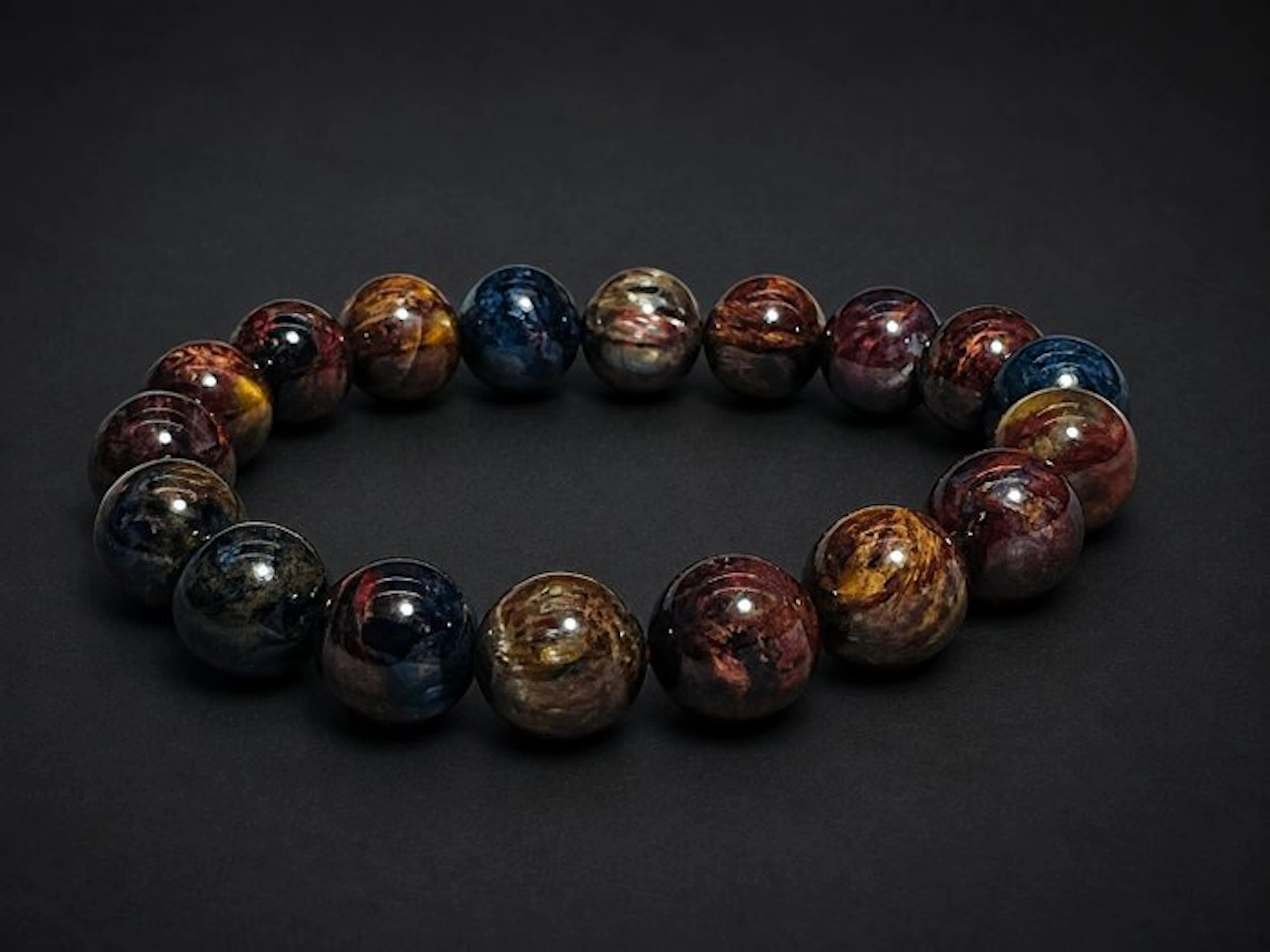 ***NO RESERVE*** Top Quality Pietersite Bracelet – Stormy Blue