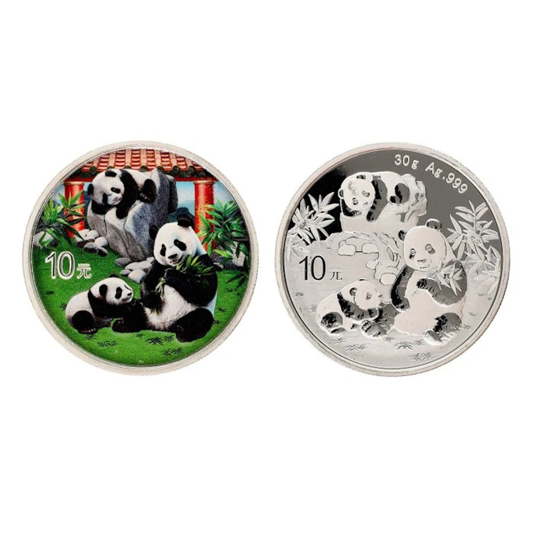 China. 10 Yuan 2025 - "Panda" (2 stuks) (No reserve price)