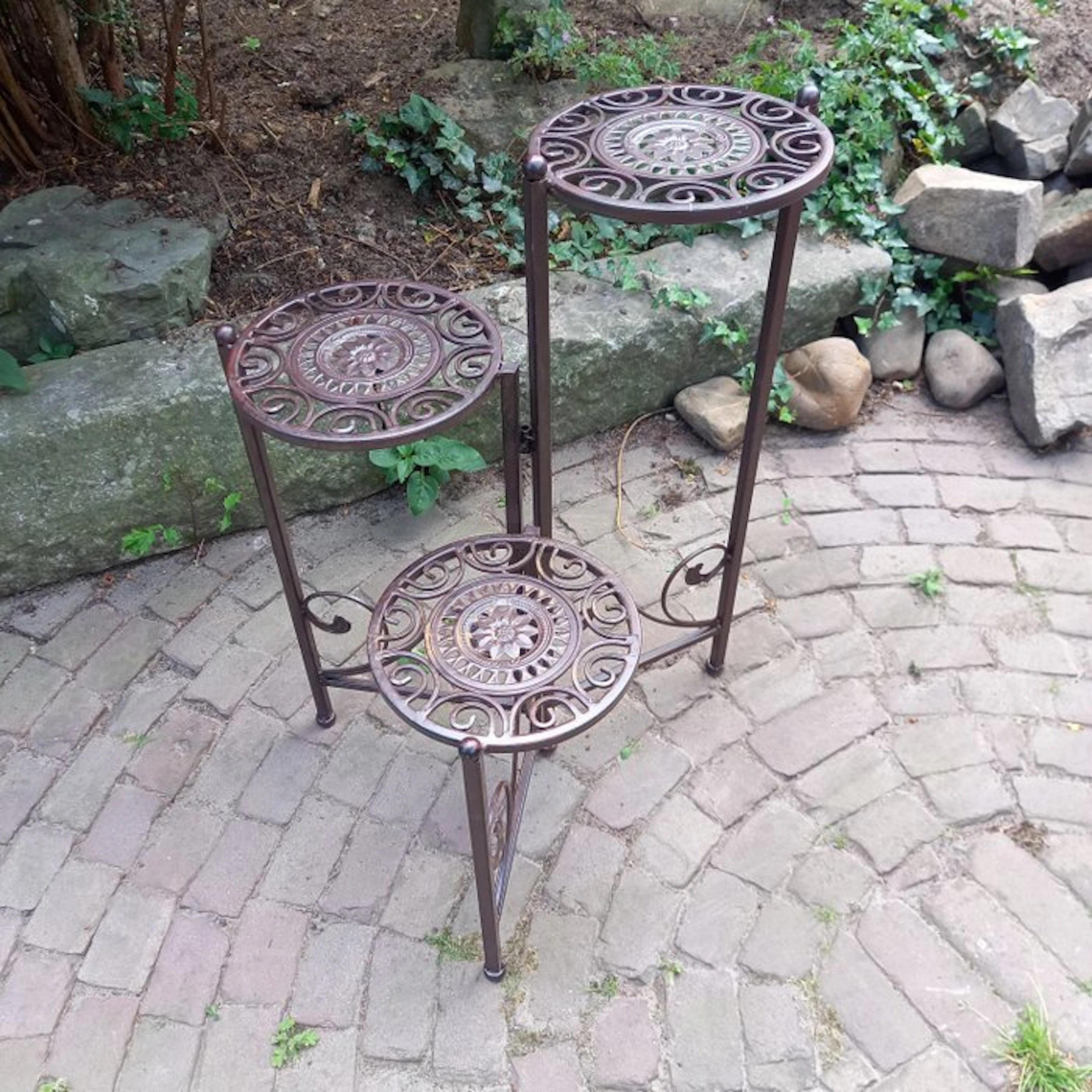 "Large 3 Level Plant Stand" - Stand - Metal