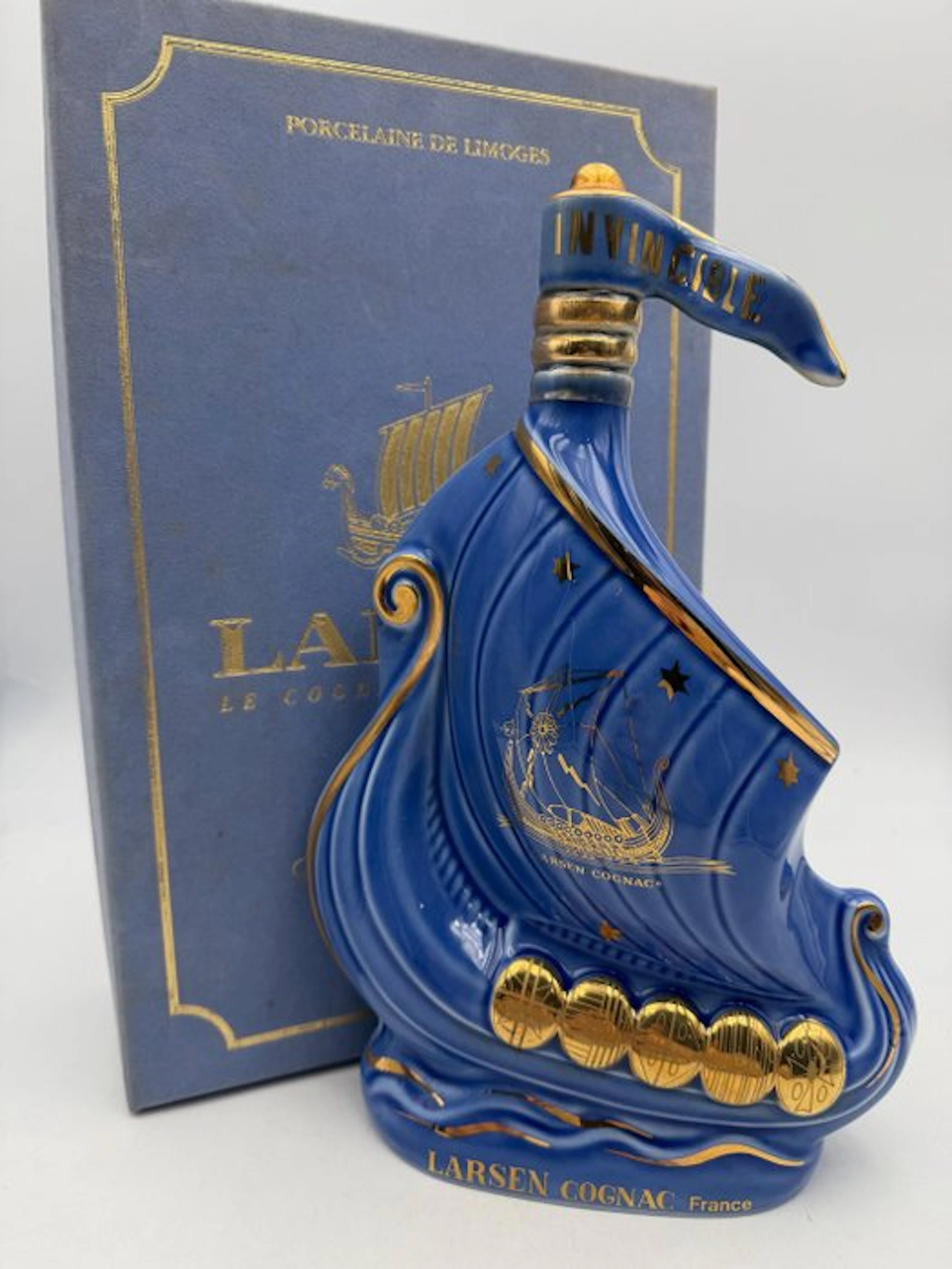 Larsen - Cognac Viking Drakkar Ship - b. 1980s, 1990s - 70cl