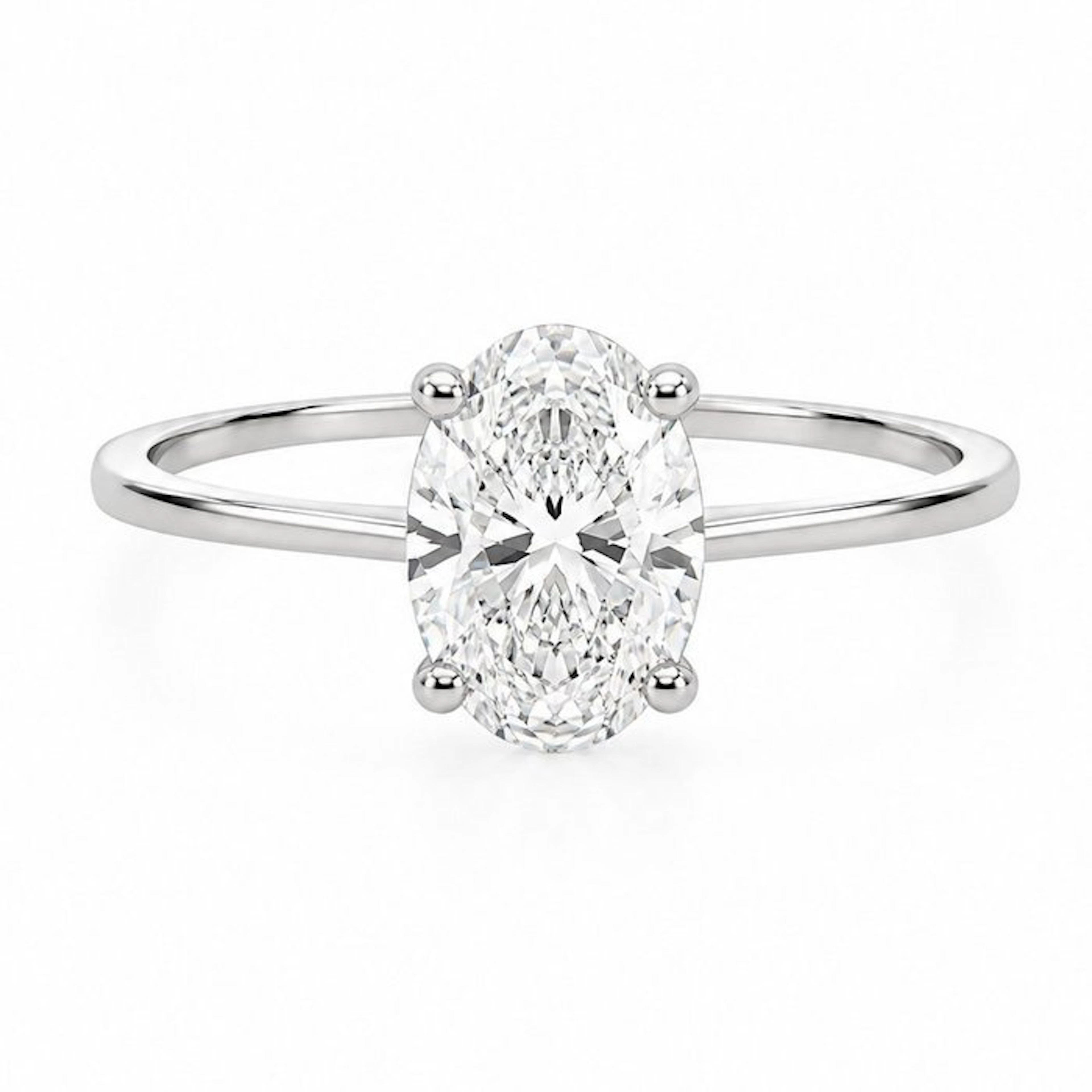 No reserve price - Ring - 14 kt. White gold - 2.02ct. tw. Diamond (Lab-grown)