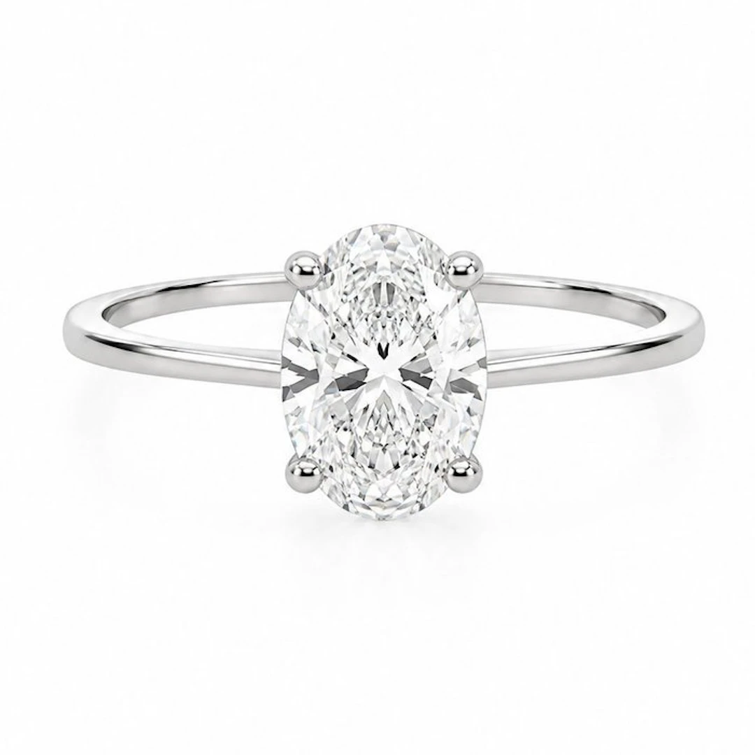 No reserve price - Ring - 14 kt. White gold - 2.02ct. tw. Diamond (Lab-grown)