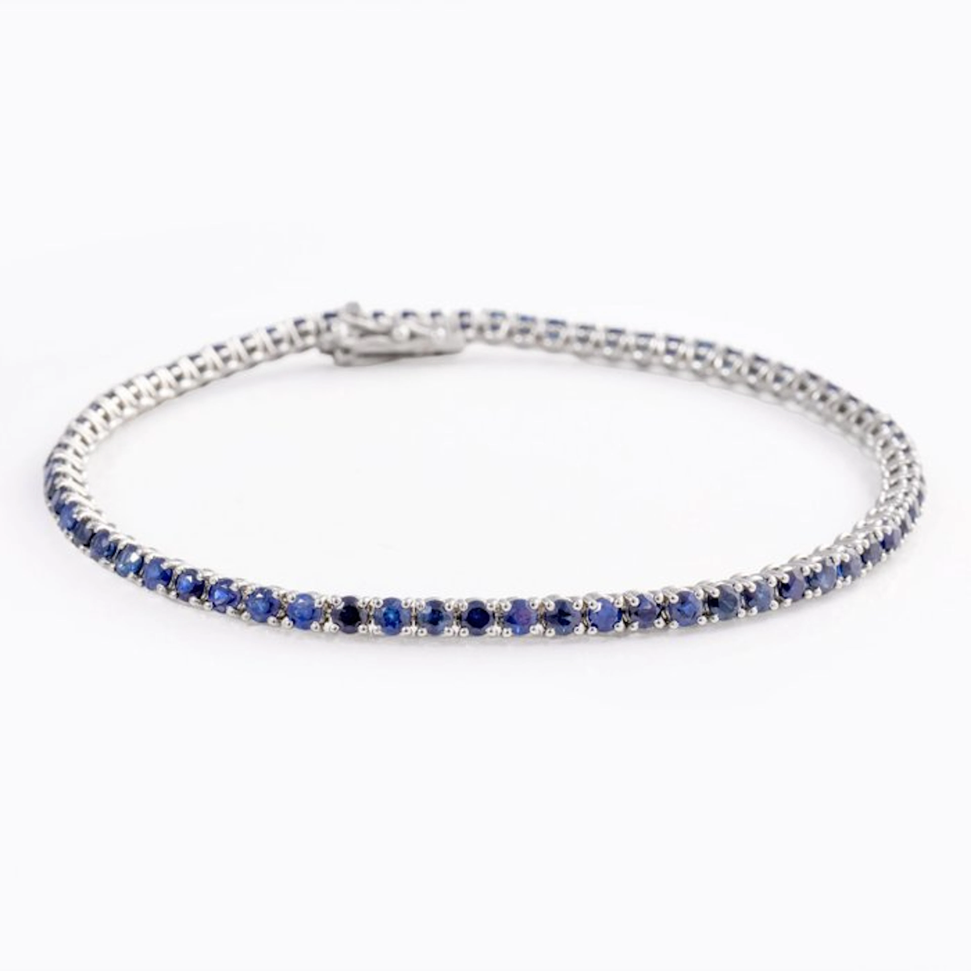 No reserve price - Bracelet - 18 kt. White gold Sapphire