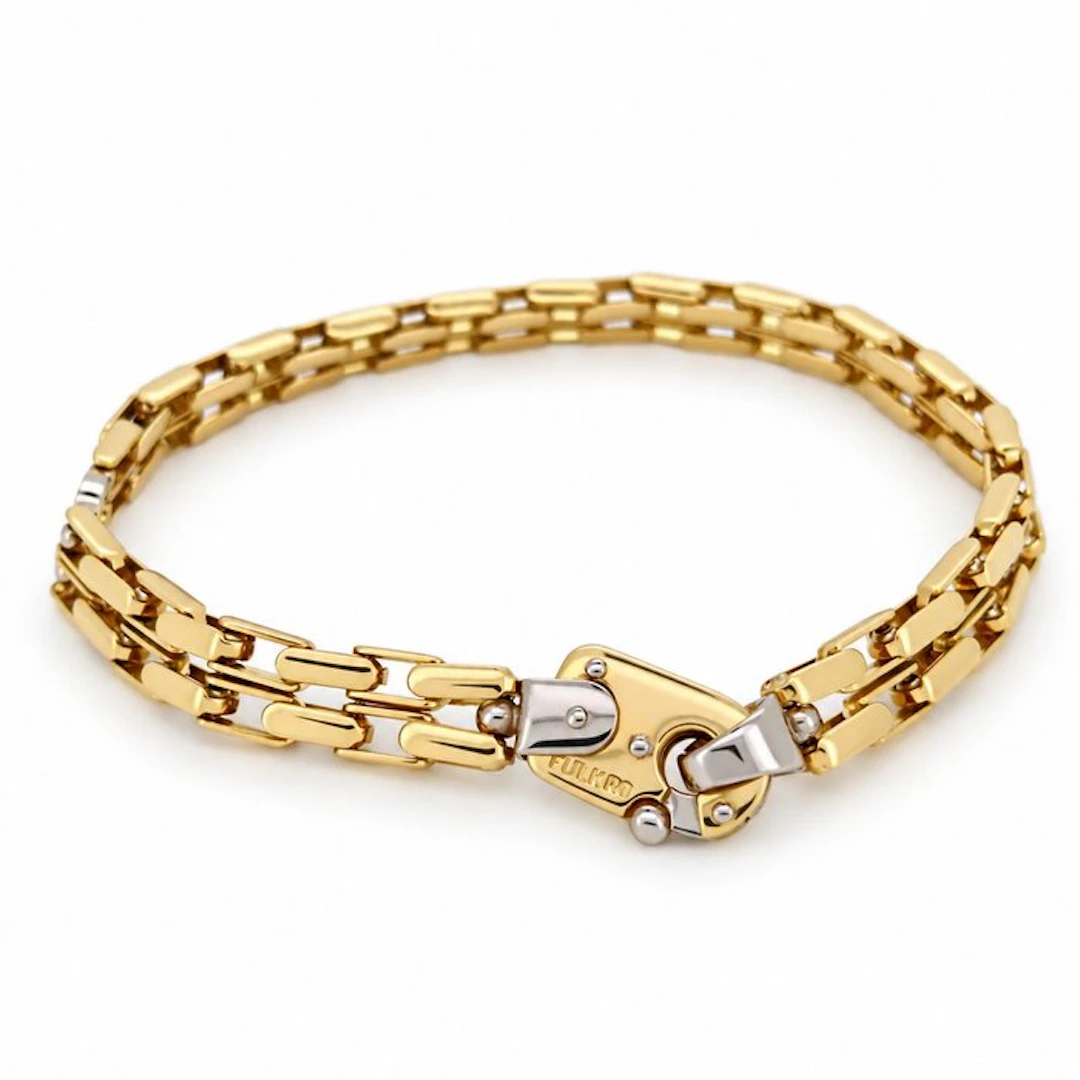 Bracelet - 18 kt. Yellow gold, White gold - Handmade - FULKRO