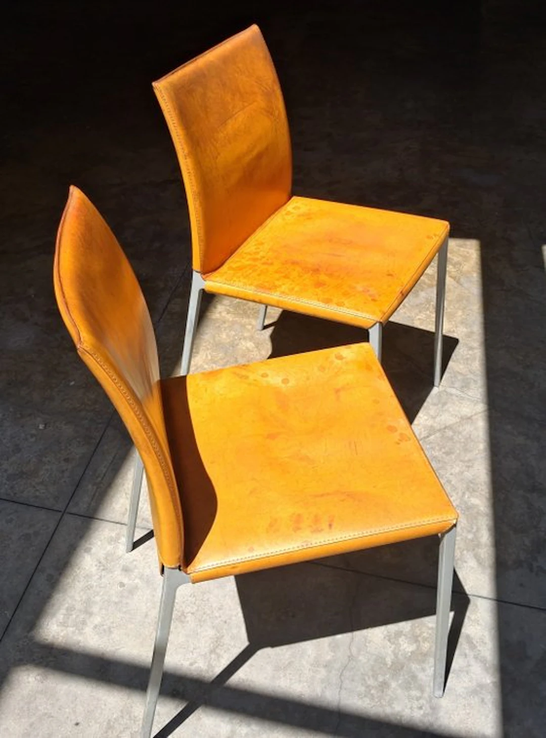 Zanotta - Roberto Barbieri - Chair (2) - Lia 2086 - Aluminum and leather.