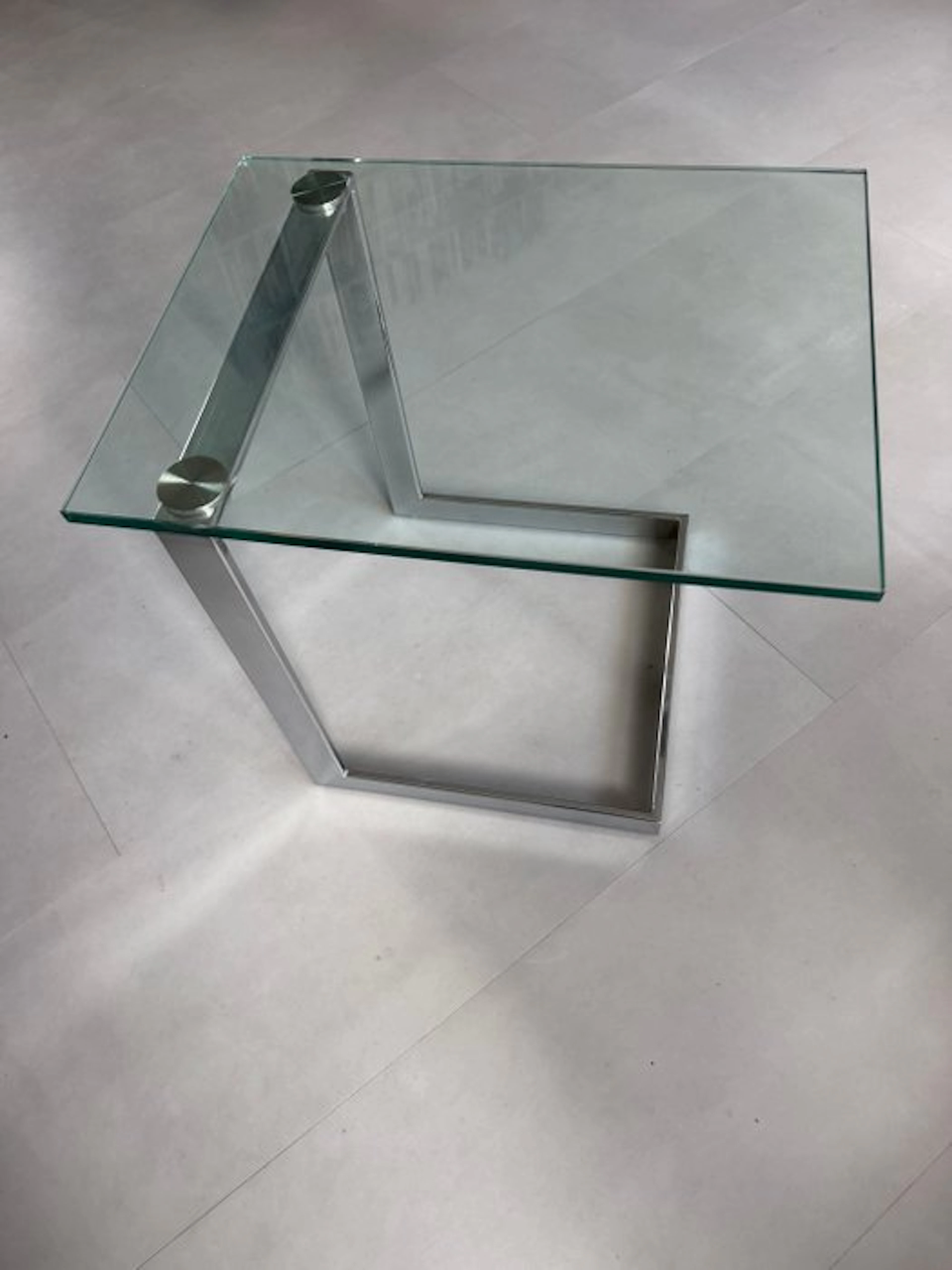 Gebra - Side table - Glass, Stainless steel, Chrome