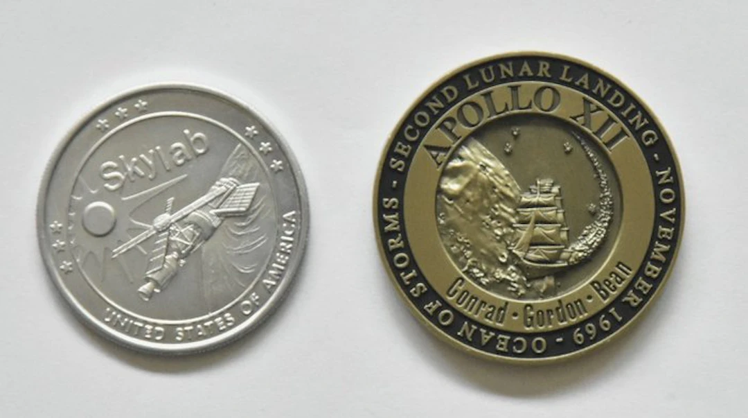 Two Medals flown in space Skylab & Apollo 12 (rare) - 1970-1980
