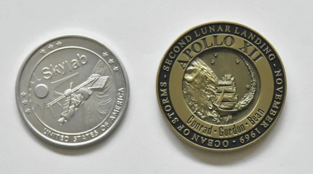 Two Medals flown in space Skylab & Apollo 12 (rare) - 1970-1980