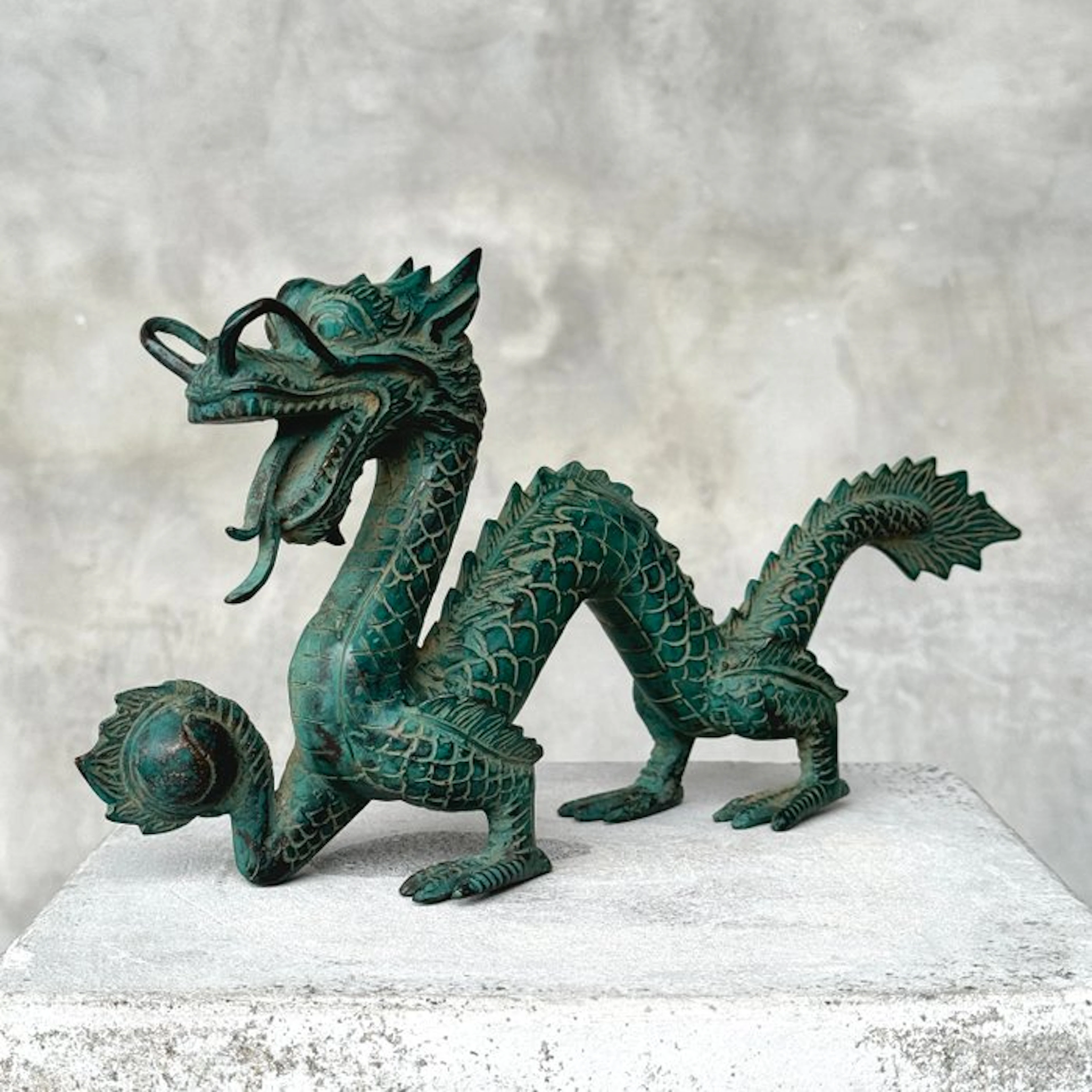 Sculpture, NO RESERVE PRICE - Chinese Dragon Sculpture - 12 cm - Bronze