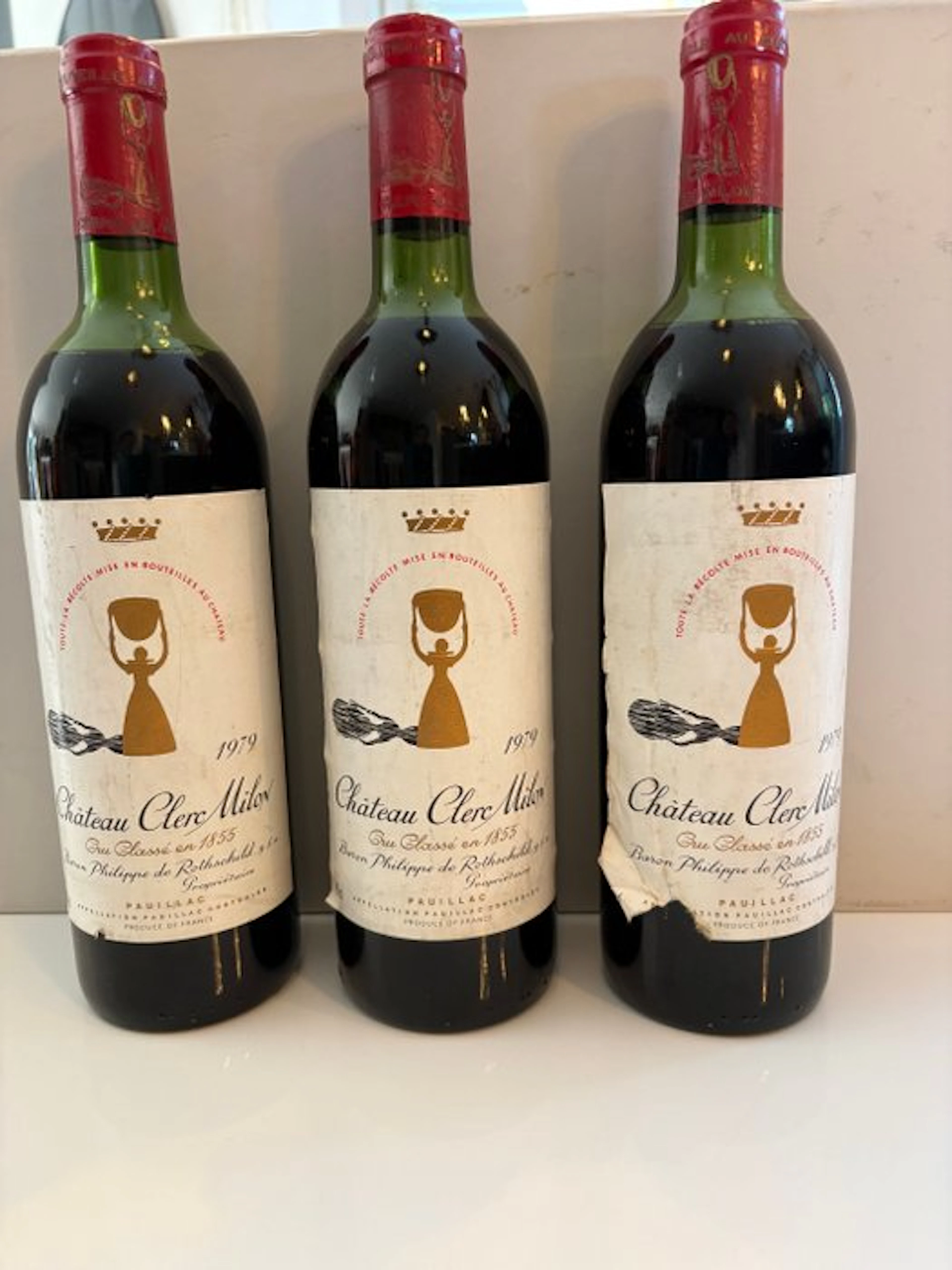 1979 Château Clerc Milon - Pauillac 5ème Grand Cru Classé - 3 Bottles (0.75L)