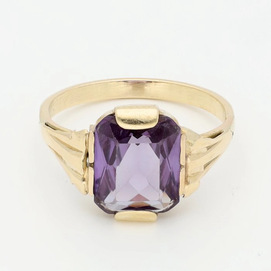 Ring - 14 kt. Yellow gold - Corundum