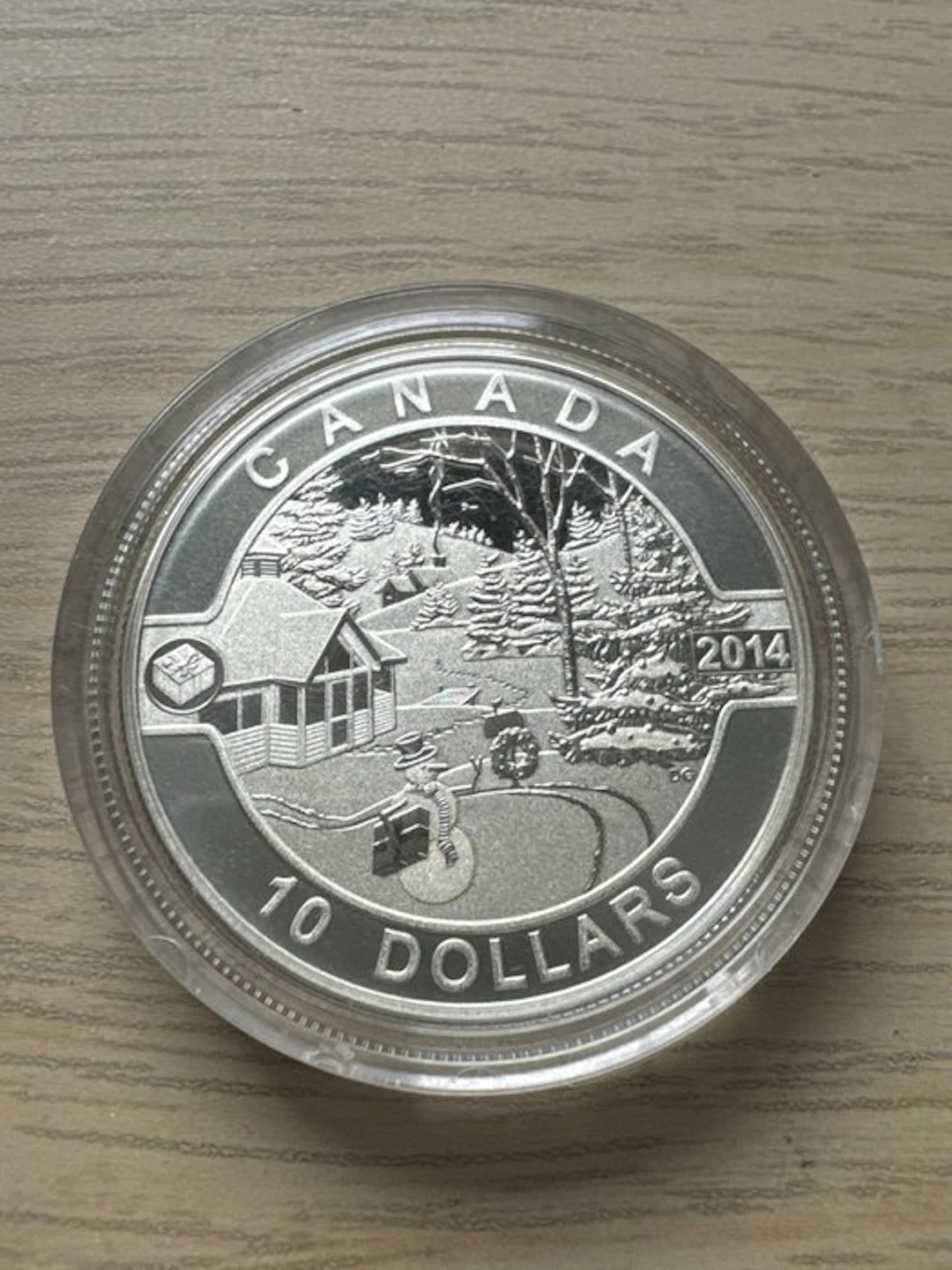 Canada. 10 Dollars 2014 Snowman Globe Winter