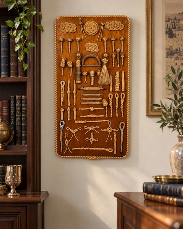 Maritime object - Wood, Iron, rope- Button board