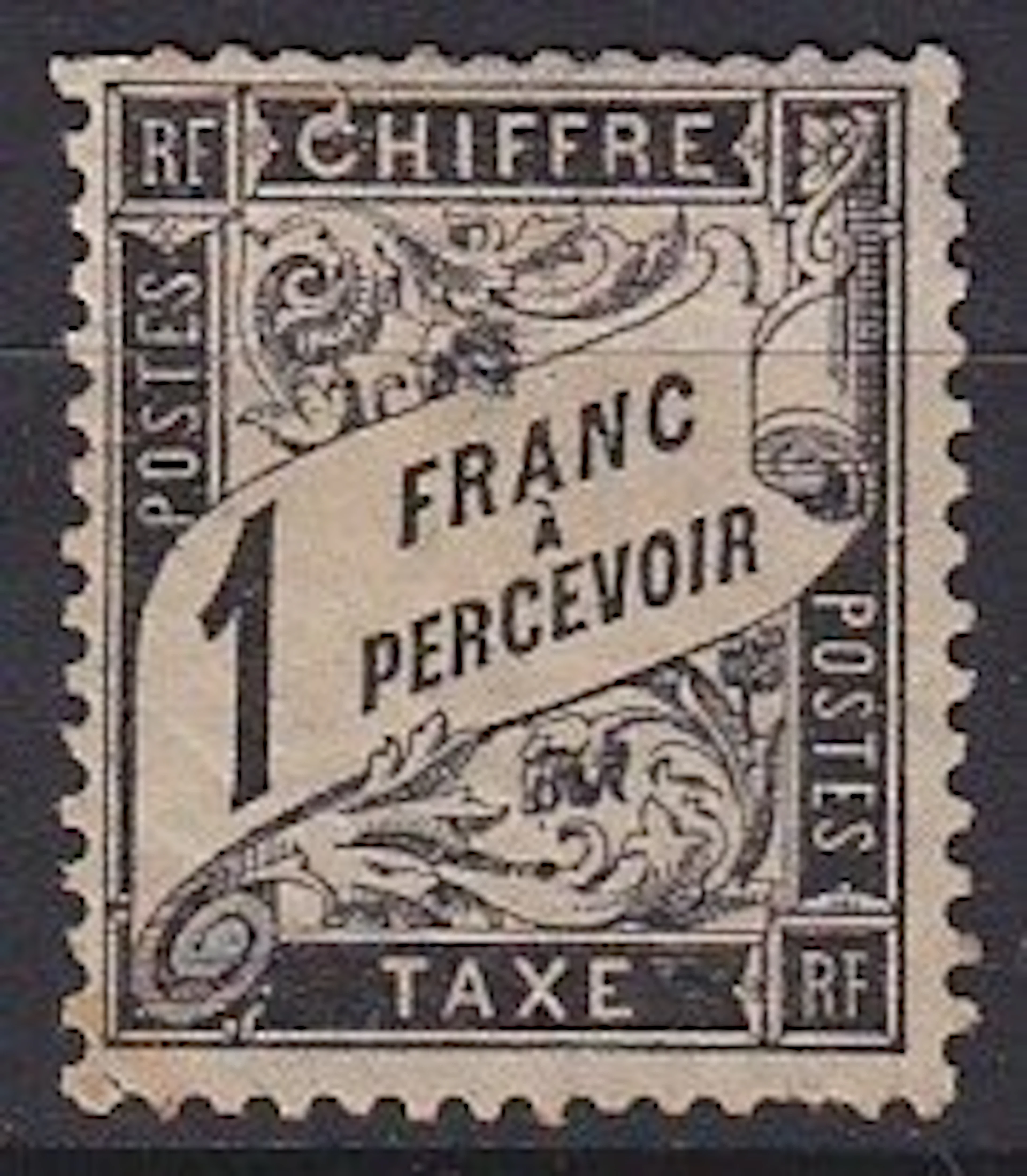 France 1882 - 1fr noir - Yvert Taxe n°22