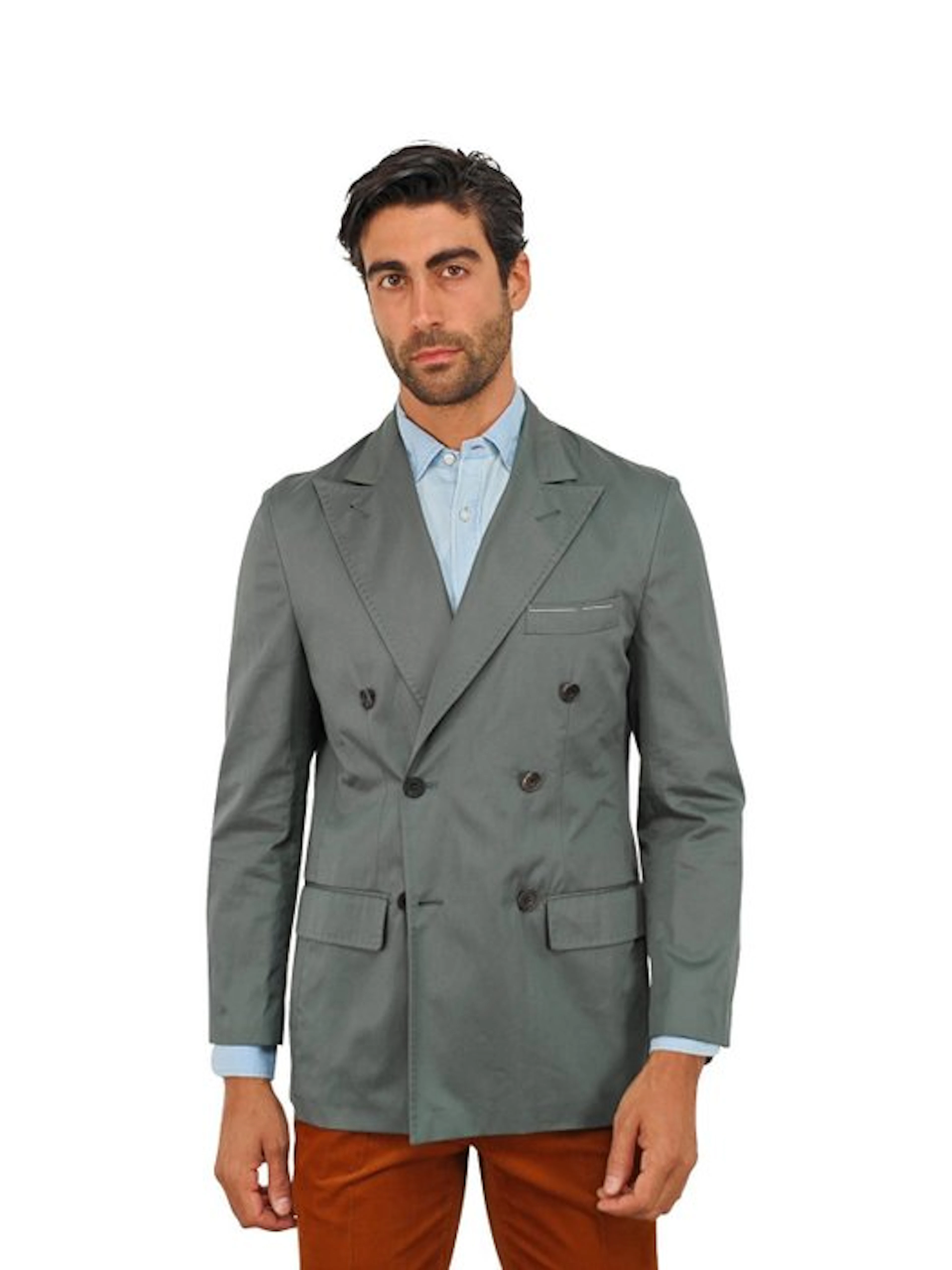 RUBINACCI NAPOLI - 50 IT - Green Off Double Breasted...