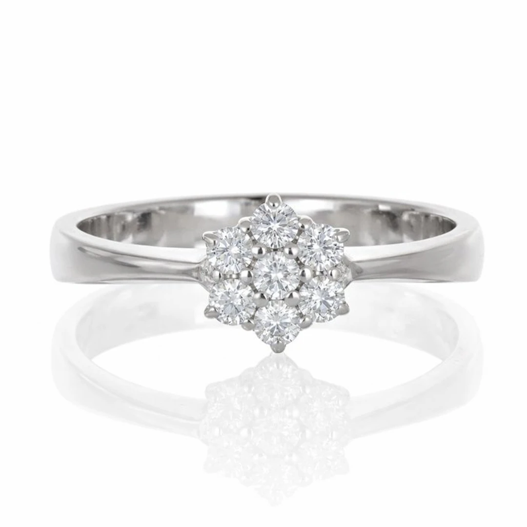 Ring - 18 kt. White gold - 0.25ct. tw. Diamond (Natural)