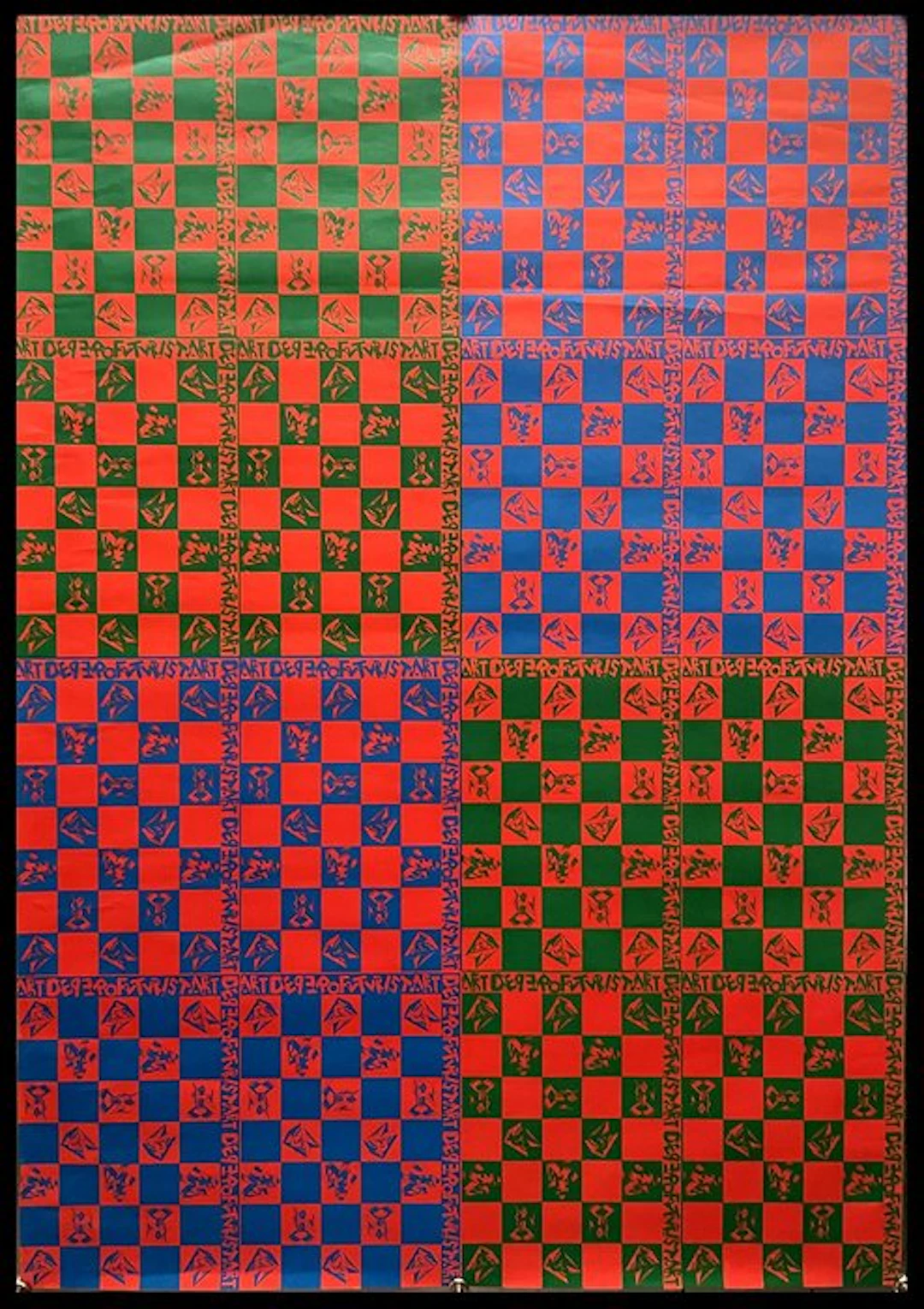 Anonymous - Depero - Poster Pattern Rosso Blu - Unknown