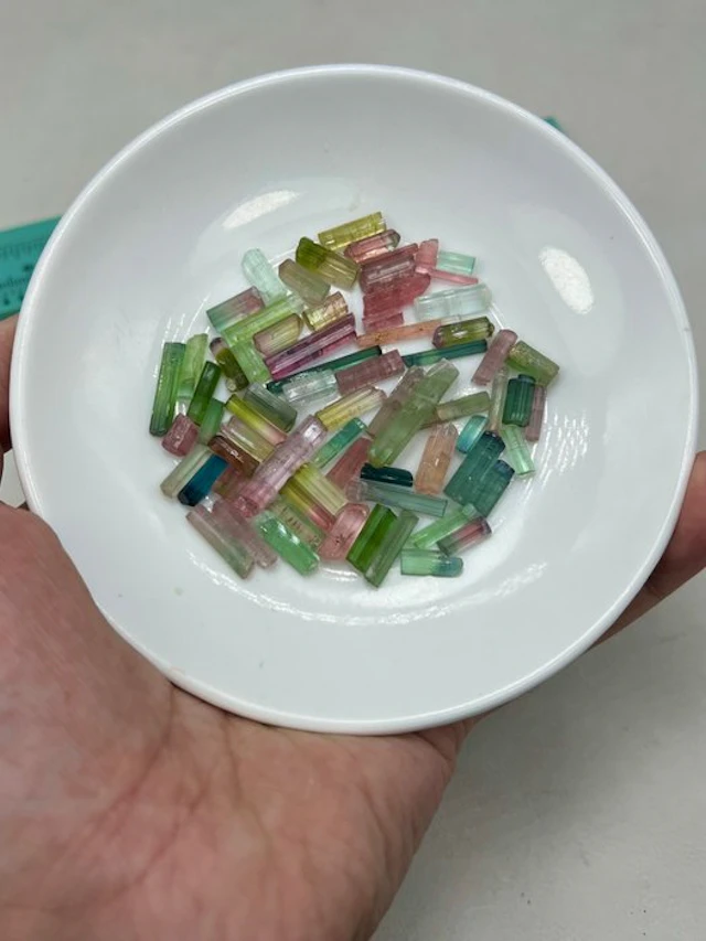Multi colour tourmaline Crystals- 23 g - (1)