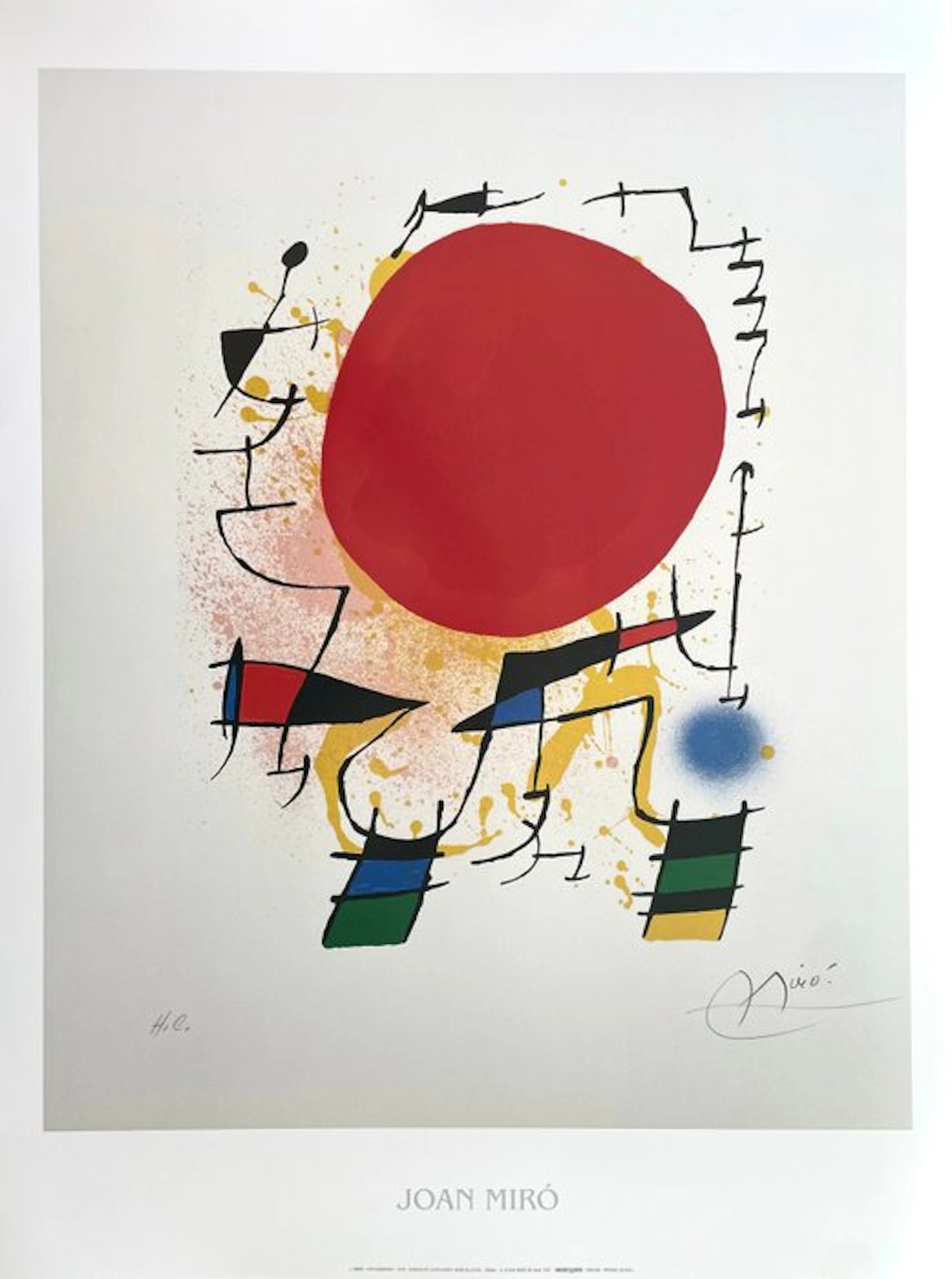 Joan Miró (after) - Le Soleil Rouge - Offset Lithograph...